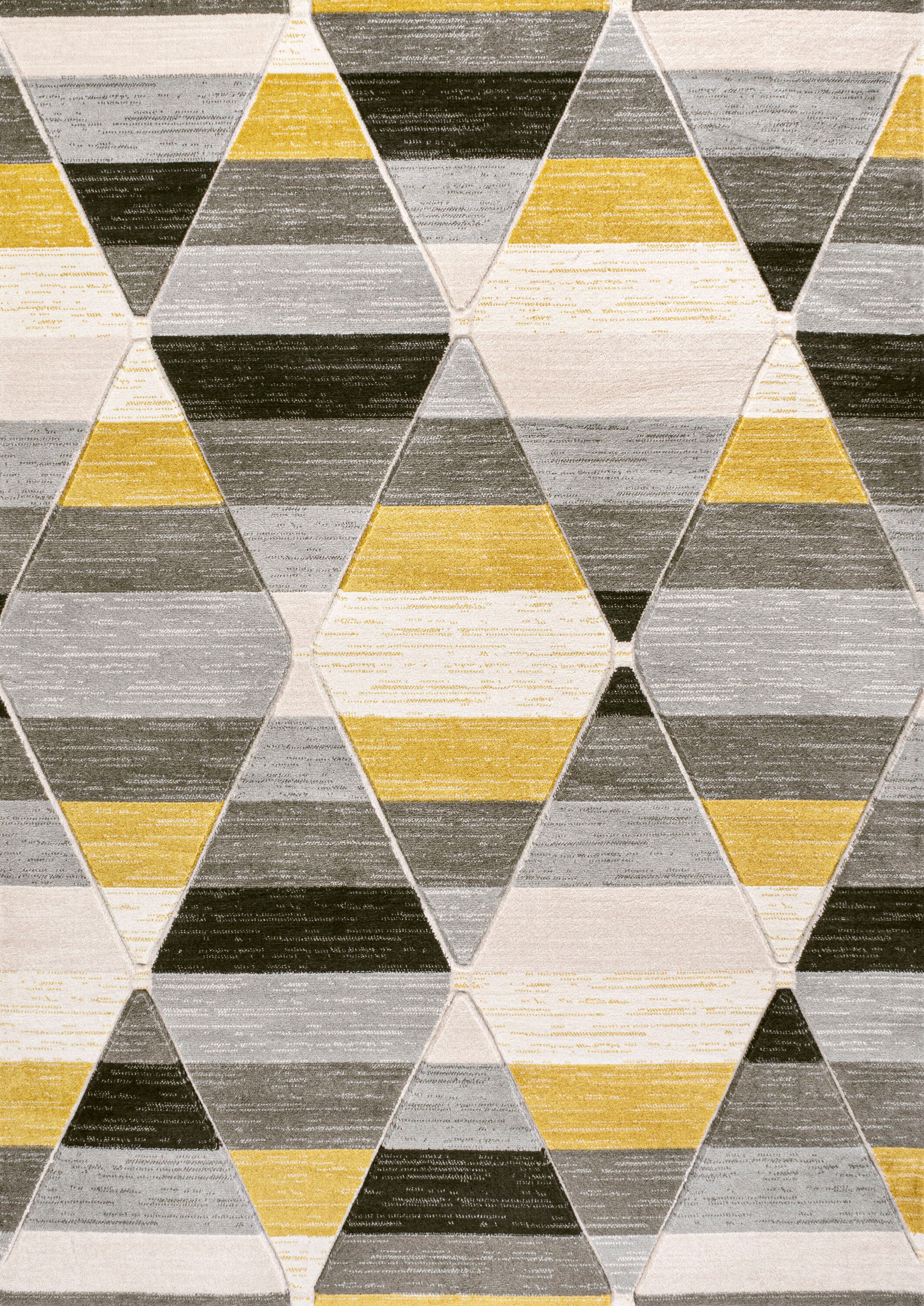 Kehoe Yellow and Gray Geometric Diamond Area Rug