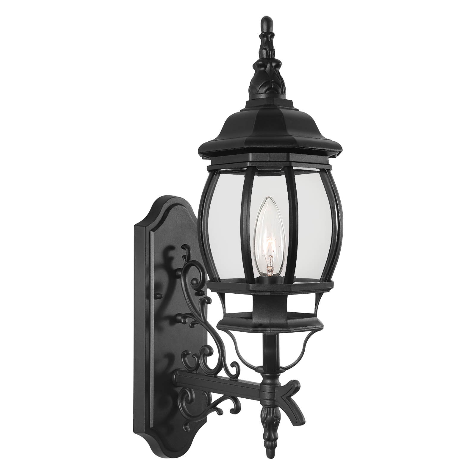 LamQee 06FTL0241ABK 1 -Light 19.5-in H Matte Black Hardwired Integrated LED Outdoor Wall Light