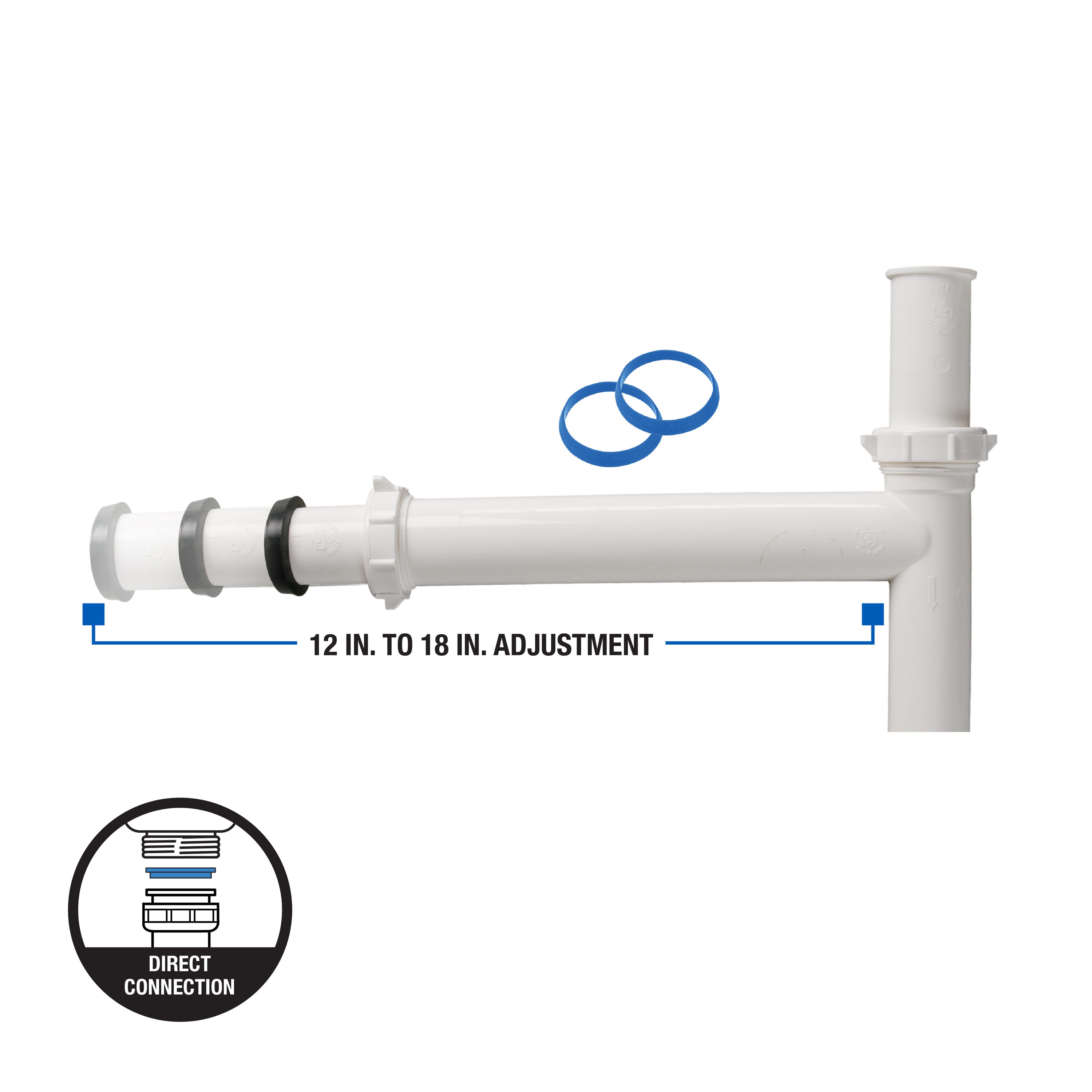 Dearborn 1000000649 1-1/2-in Plastic Telescoping disposal kit