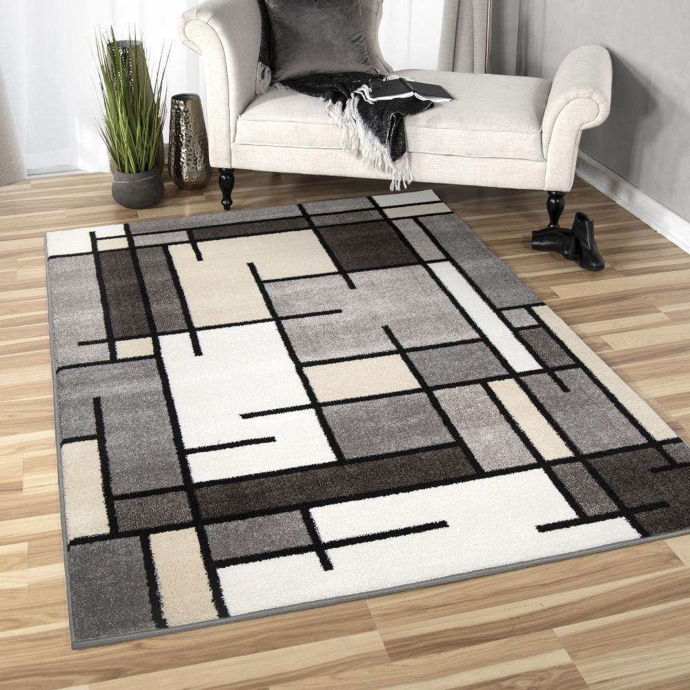 Orian Rugs Sedona Addington 5 x 8 Pewter Indoor Geometric Mid-century ...