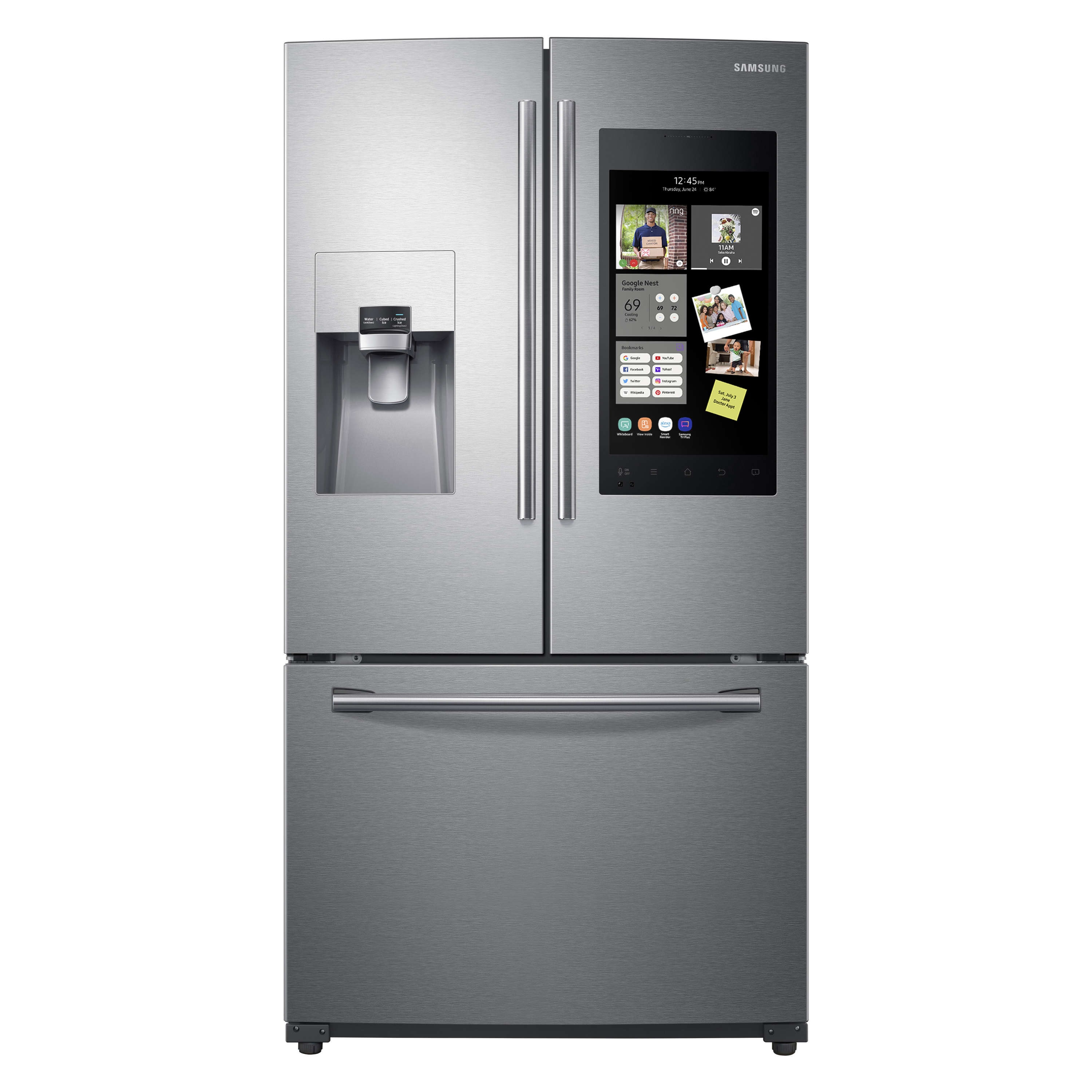 Samsung Family Hub 24.2-cu ft Smart French Door Refrigerator with Ice Maker  (Stainless Steel) ENERGY STAR at