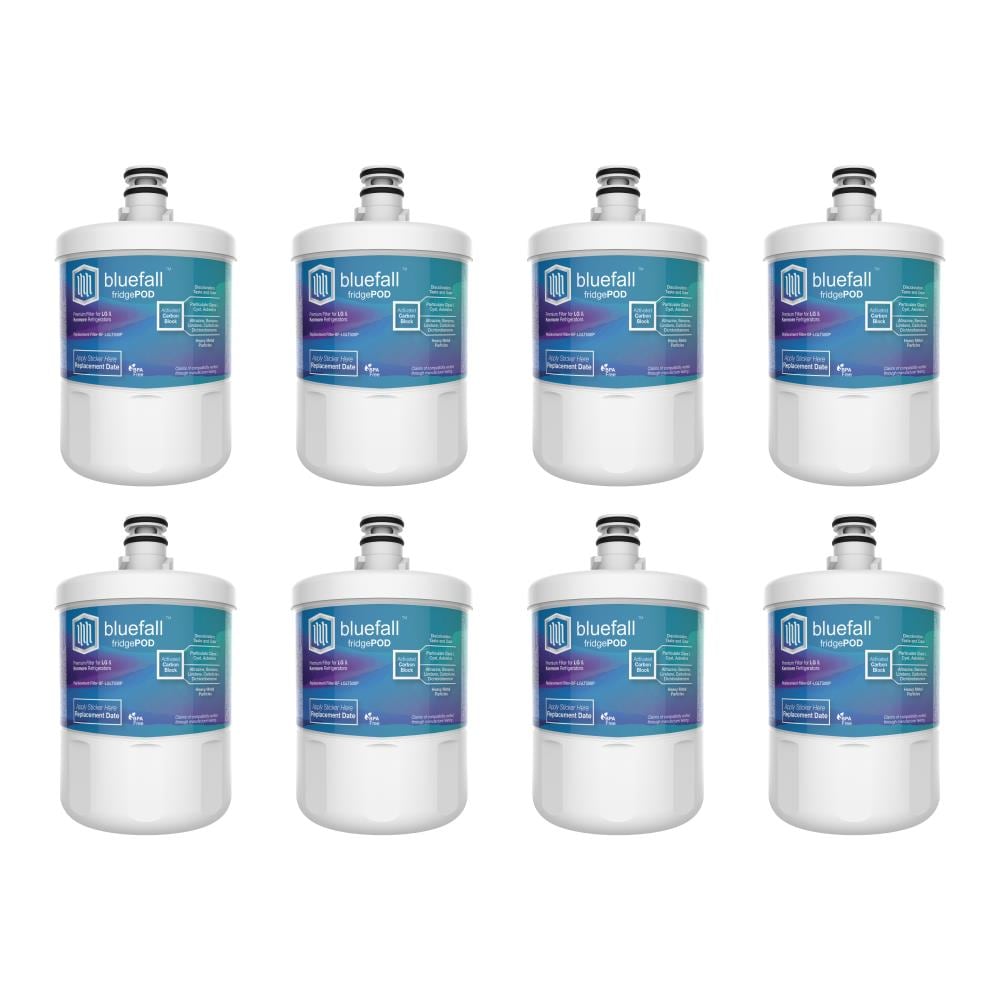 Bluefall BF-LGLT500P-8PACK Twist-in Refrigerator Water Filter FridgePod 8-Pack