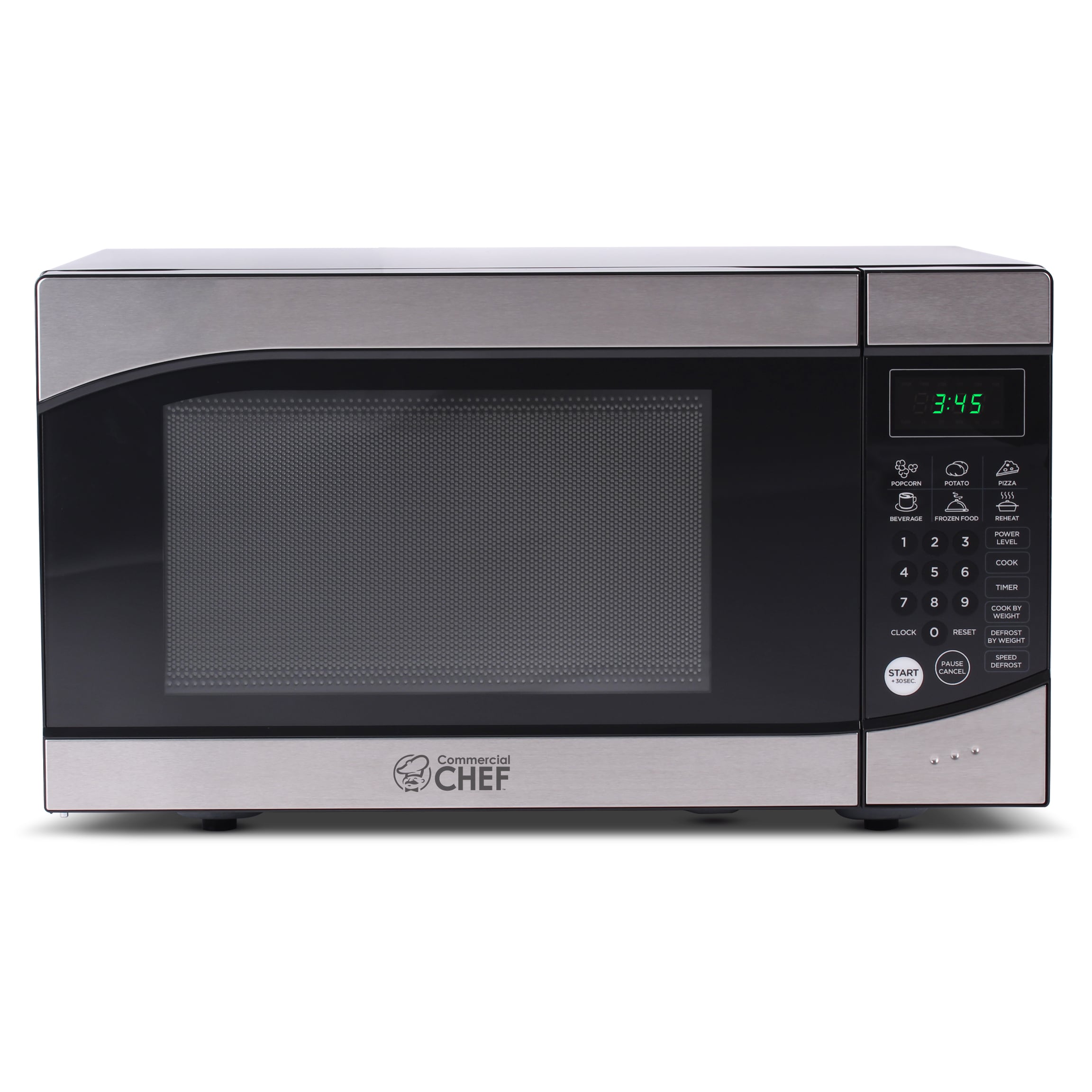 Commercial CHEF Countertop Microwave Oven 900 Watt, 0.9 cu. ft., Stainless  Steel Front, Black Cabinet, Small, Trim, CHM009 at Tractor Supply Co.