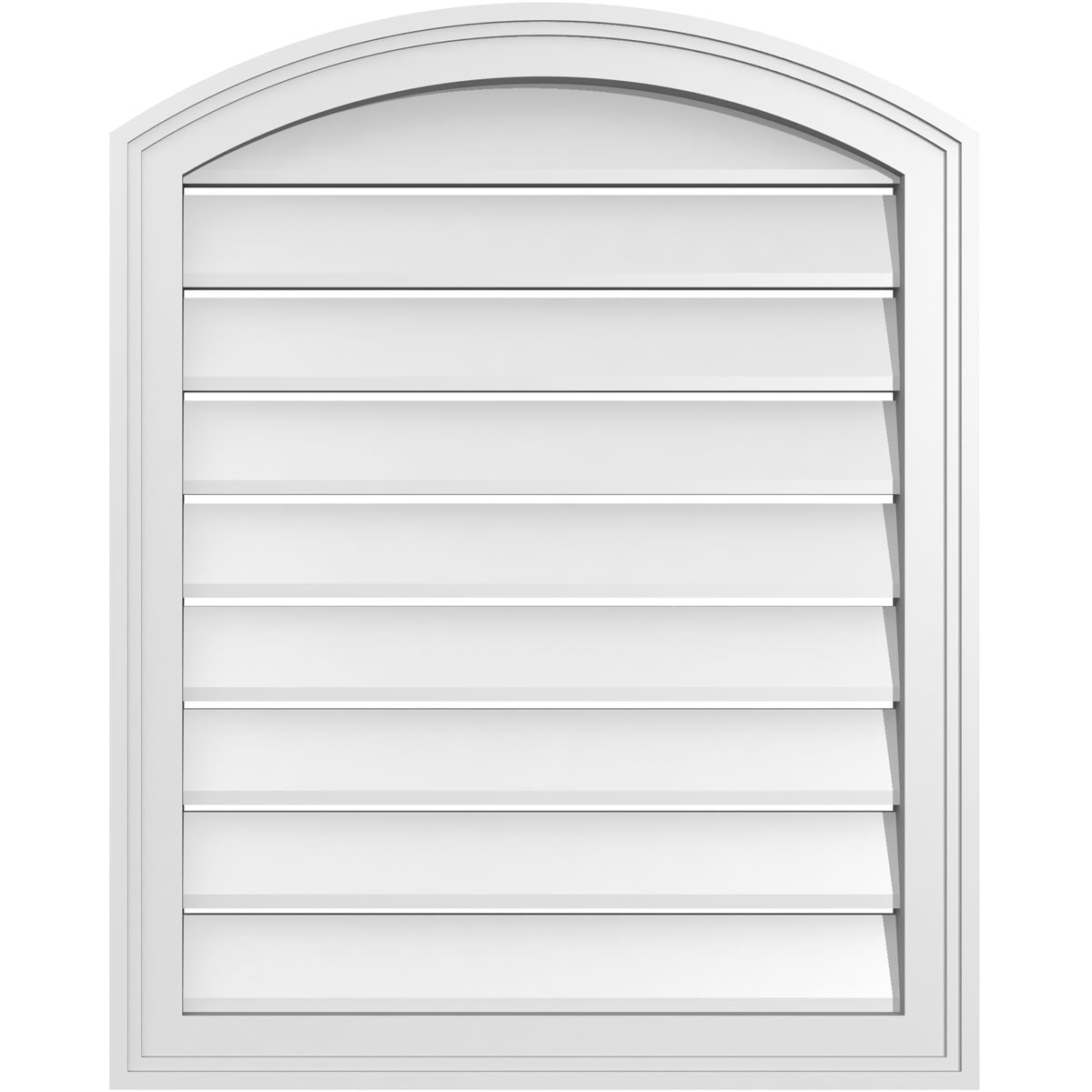 Ekena Millwork GVPAR24X3002SF 24-Inches x 30-Inches Off-white Round top PVC Gable Louver Vent