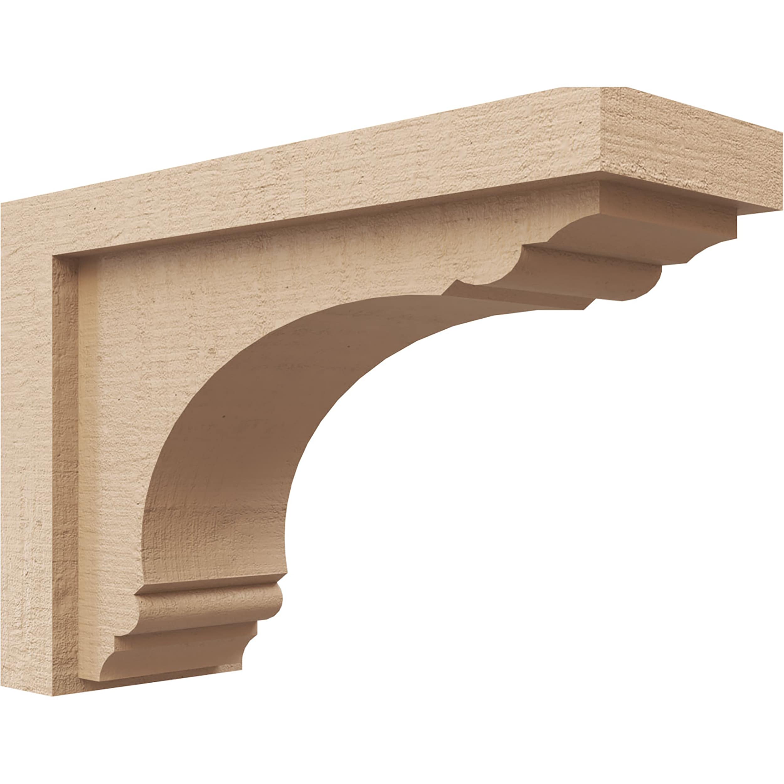Ekena Millwork CORU04X12X08WARRCPR 4-in x 12-in x 8-in Rough Cedar Woodgrain TimberThane Primed Urethane Paintable/Stainable Corbel