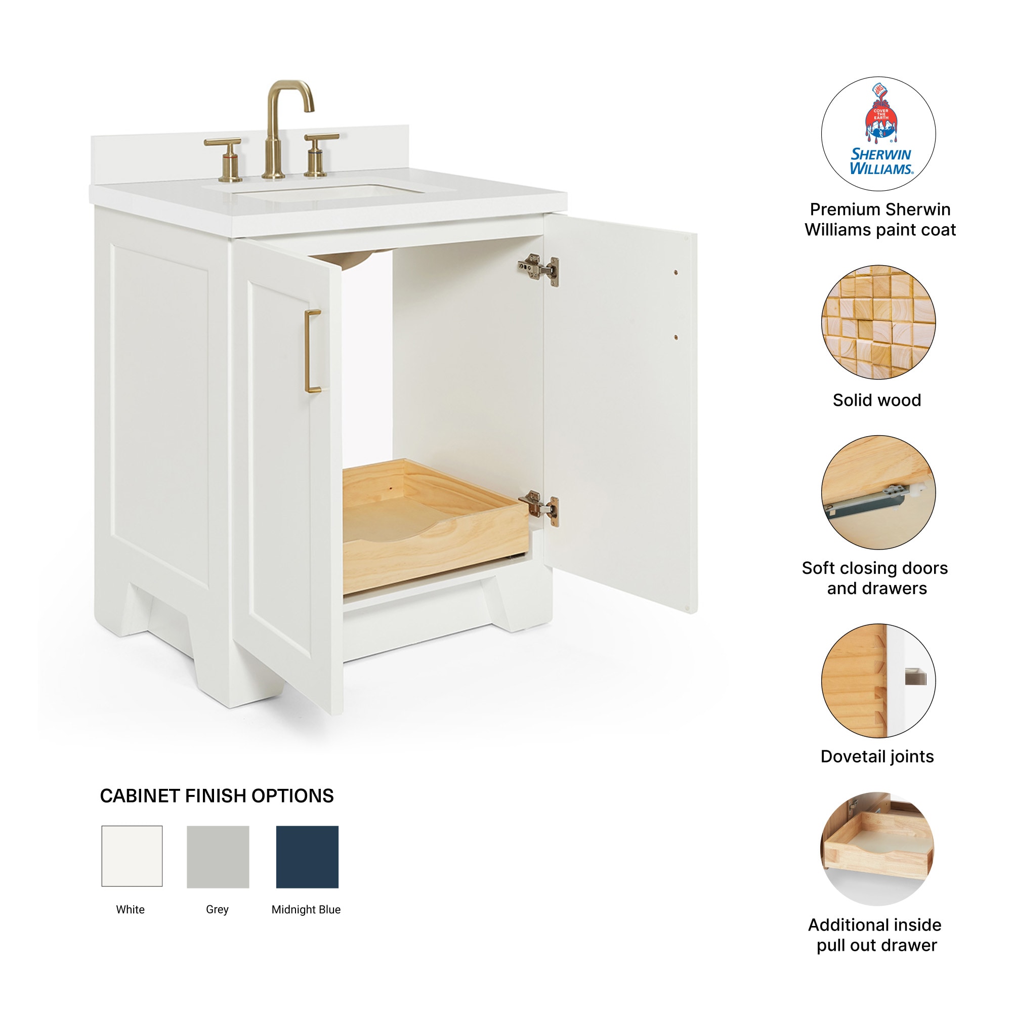ARIEL Q031SWQRVOWHT Bath-Vanity-Combo - View #4