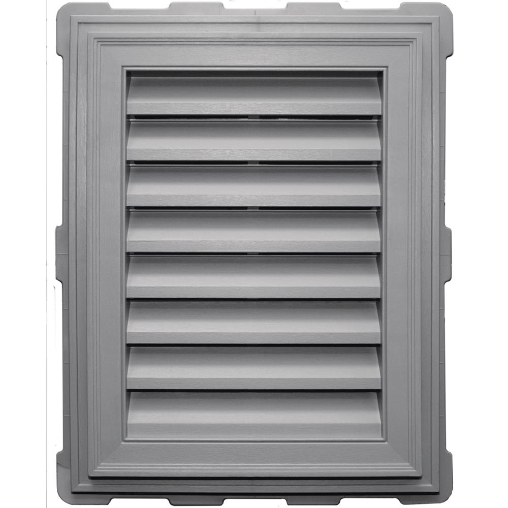 18-in x 24-in Gray Rectangle Vinyl Gable Louver Vent | - Builders Edge 120071824016