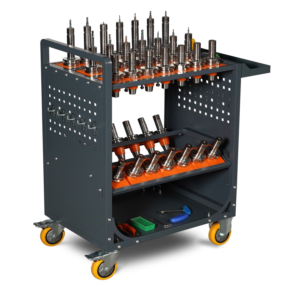 Loheer 34.2-in Grey Heavy Duty Mobile CNC Tool Cart for CAT40 and BT40 Holders 35 Capacity #W2612P295402