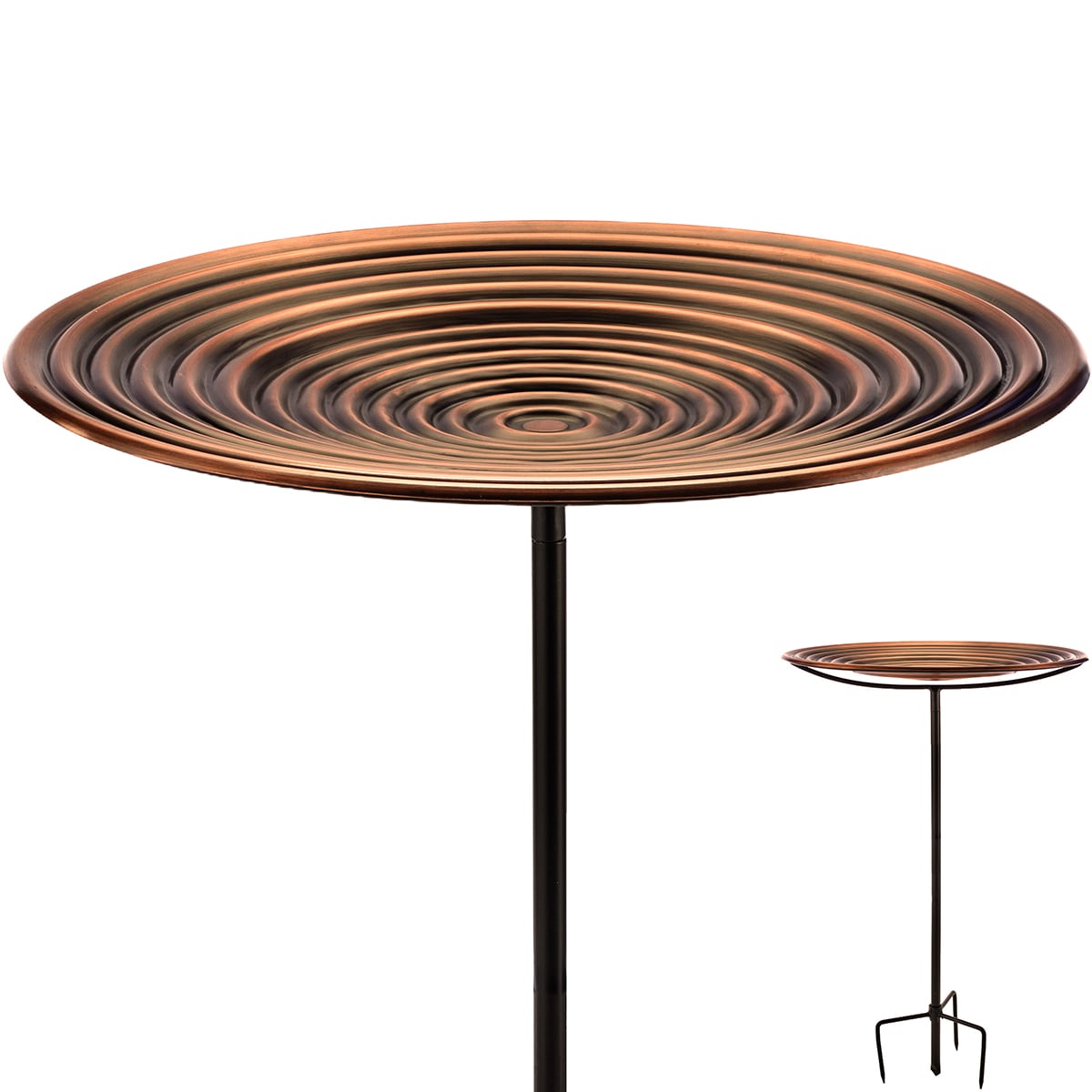 Good Directions BBG20-4 32-Inches H Bronze Ripples Metal Complete birdbath