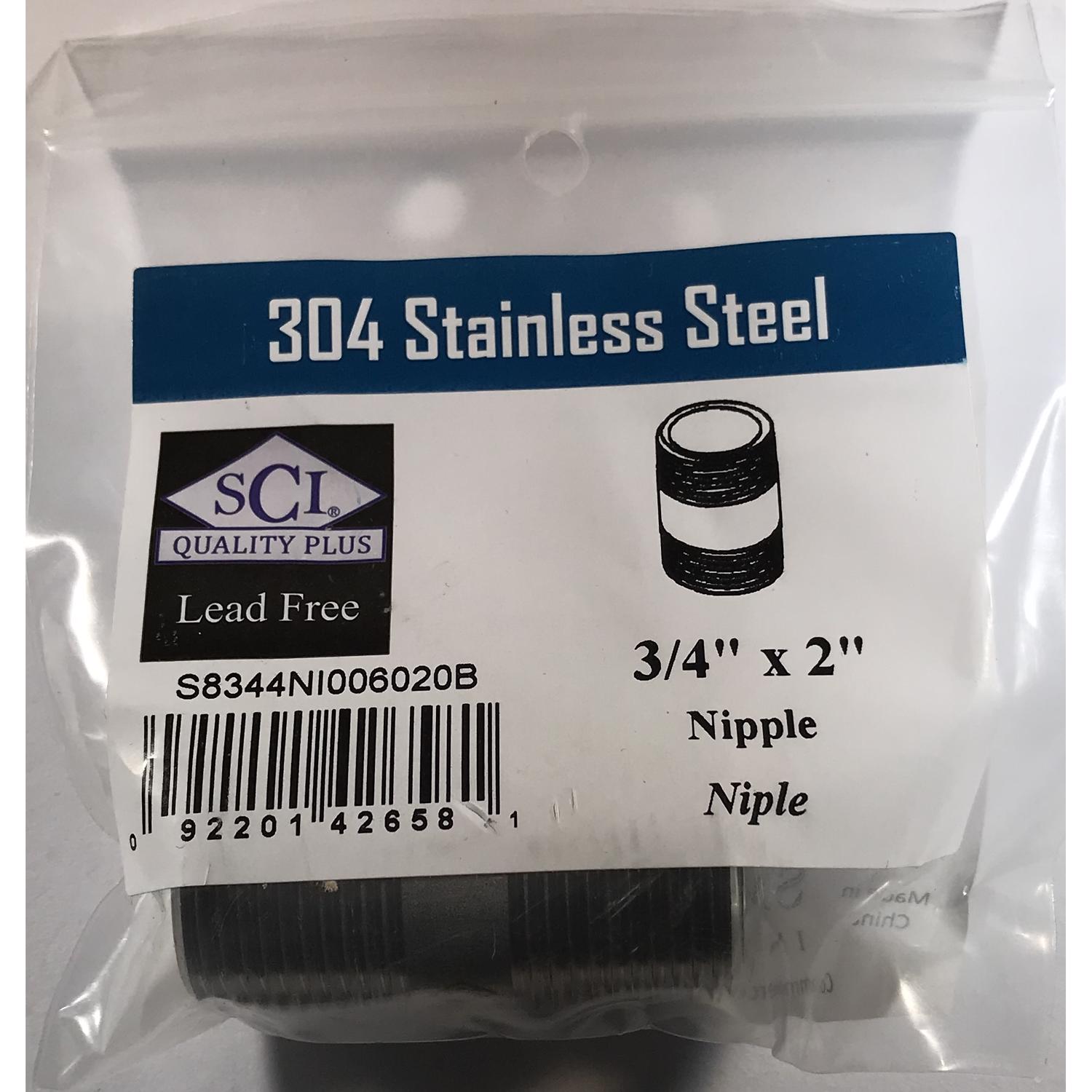 Smith-Cooper Smith Cooper 3/4 in. MPT Stainless Steel 2 in. L Nipple 1PK