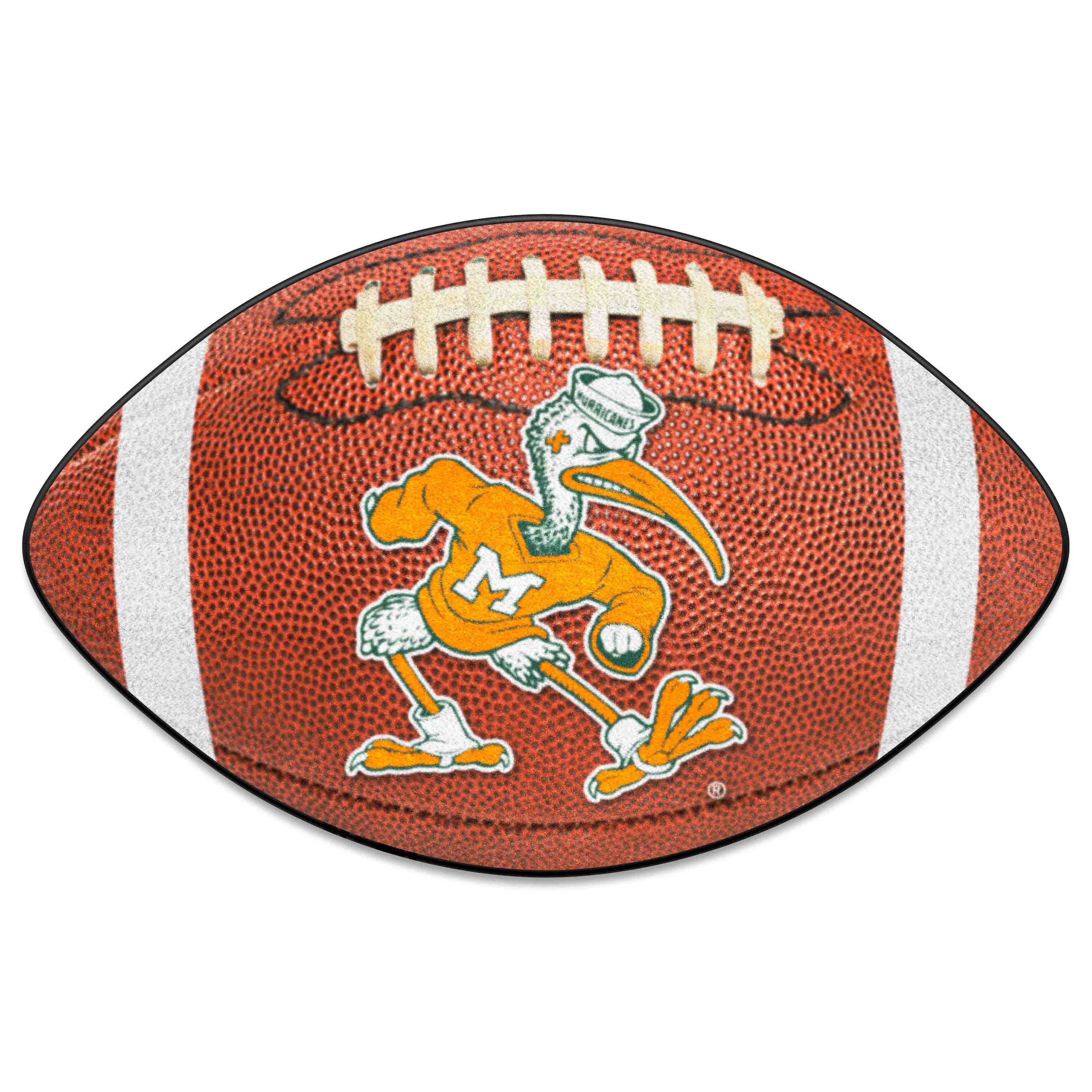 FANMATS 5068 Miami Hurricanes 2-ft x 3-ft Brown Nylon Oval Indoor Decorative Sports Door mat