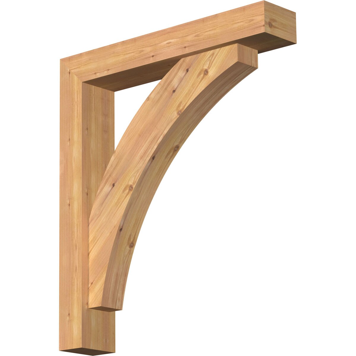 Ekena Millwork 1463956 Thorton Block Smooth Bracket with Offset Brace 5-1/2-in x 30-in x 34-in Western red cedar Brown Wood Standard bracket
