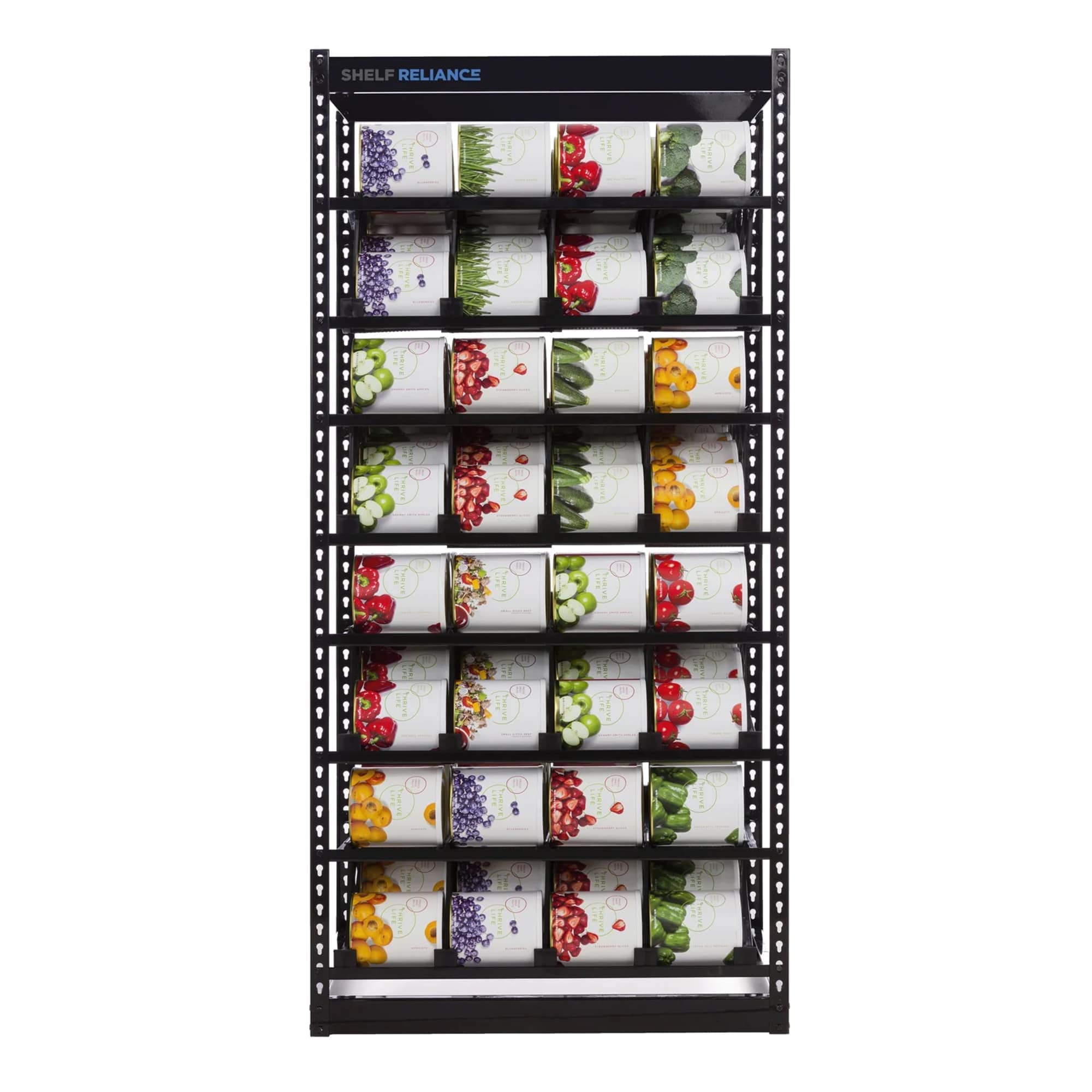 SHELF RELIANCE 324584 Maximizer Large Pantry Storage Can Organizer Holds Up To 112 Cans with Patented First In First Out Rotation System Black