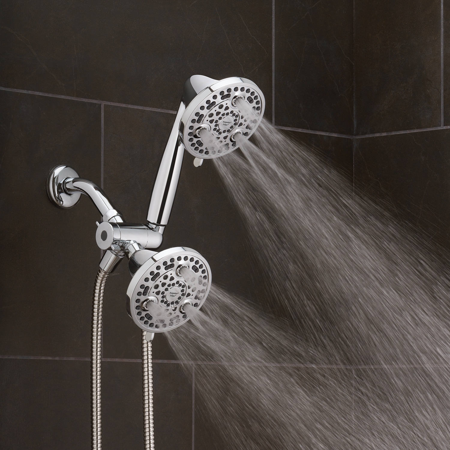 TriSpa Chrome Dual Head Wall Mounted Shower System