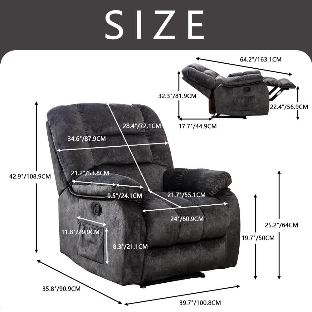 Bestier USLOW-L502637E-DGRE recliners - View #6