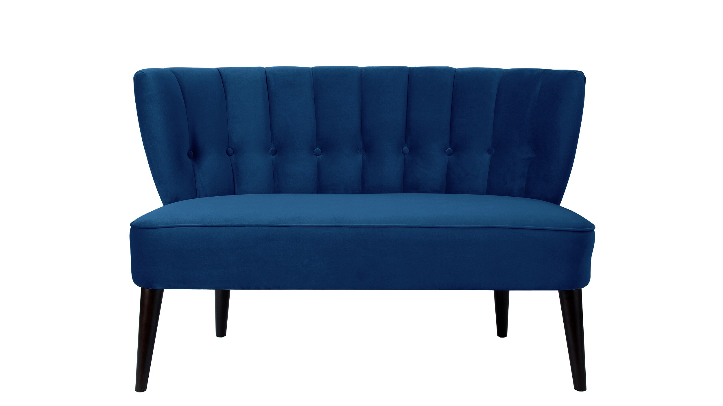 Jennifer Taylor Home Becca 52-in Midcentury Navy Blue Velevt Velvet 2 ...