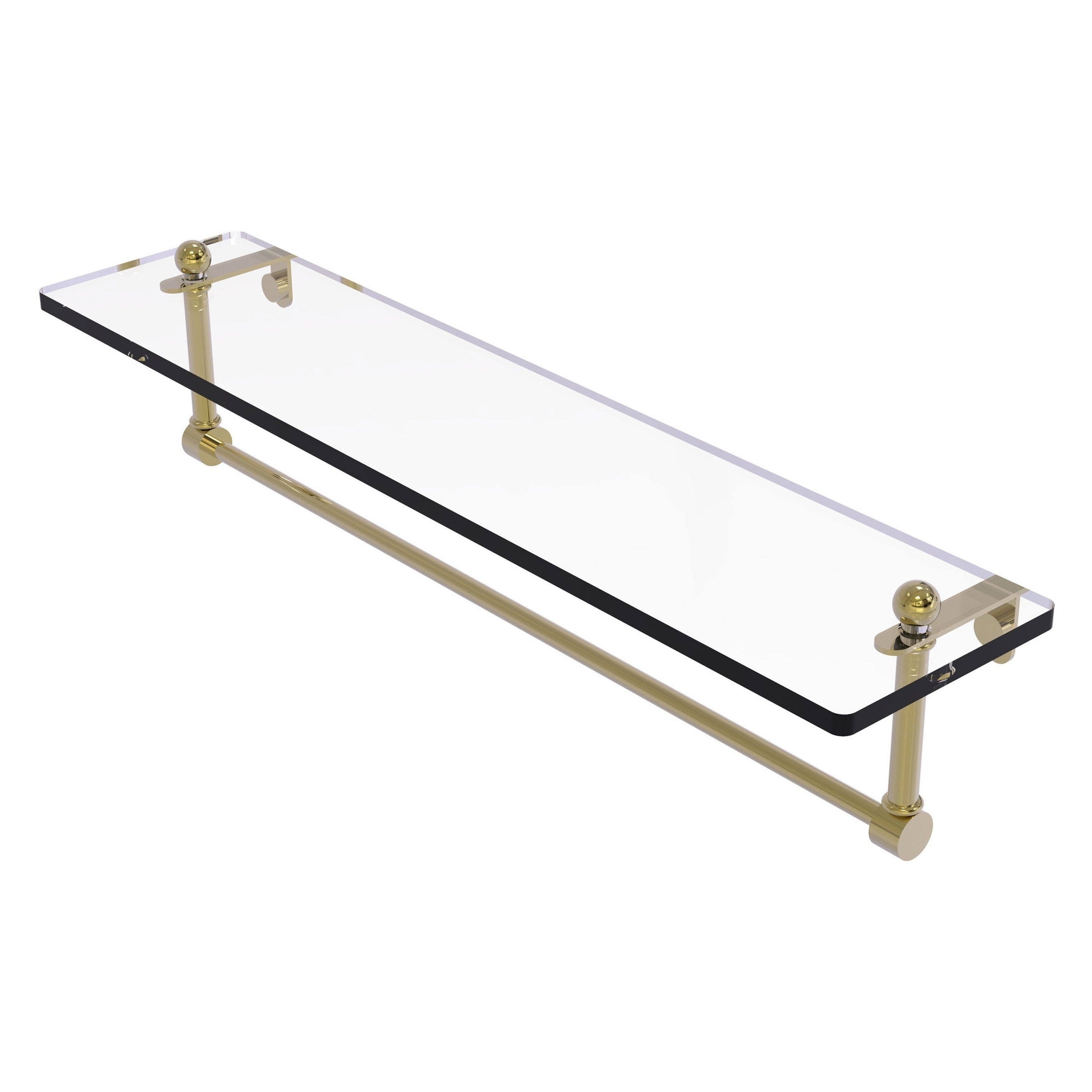 Allied Brass PR-1/22TB-UNL Prestige Regal Unlacquered Brass Wall mount Bathroom Shelf ( 22-in x 5-in x 5-in )