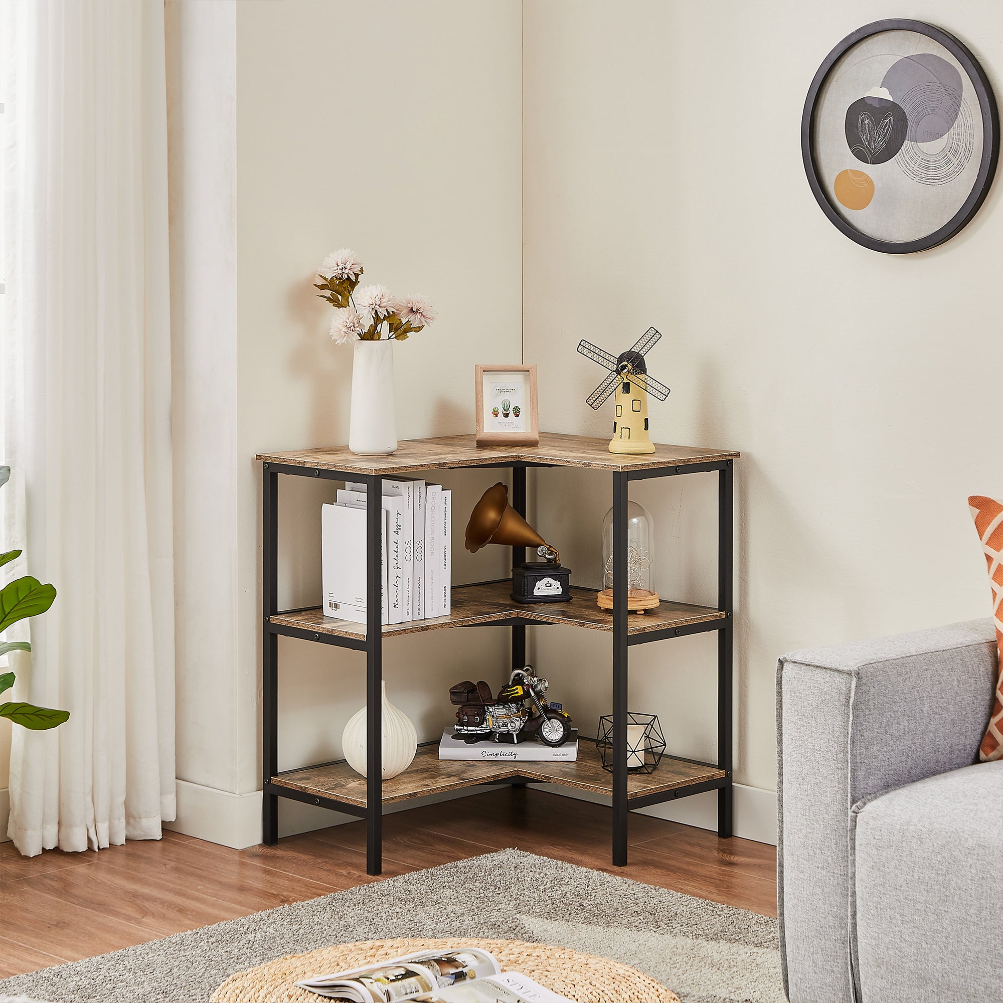 Vecelo LOE-CS18-GRY bookcases - View #2