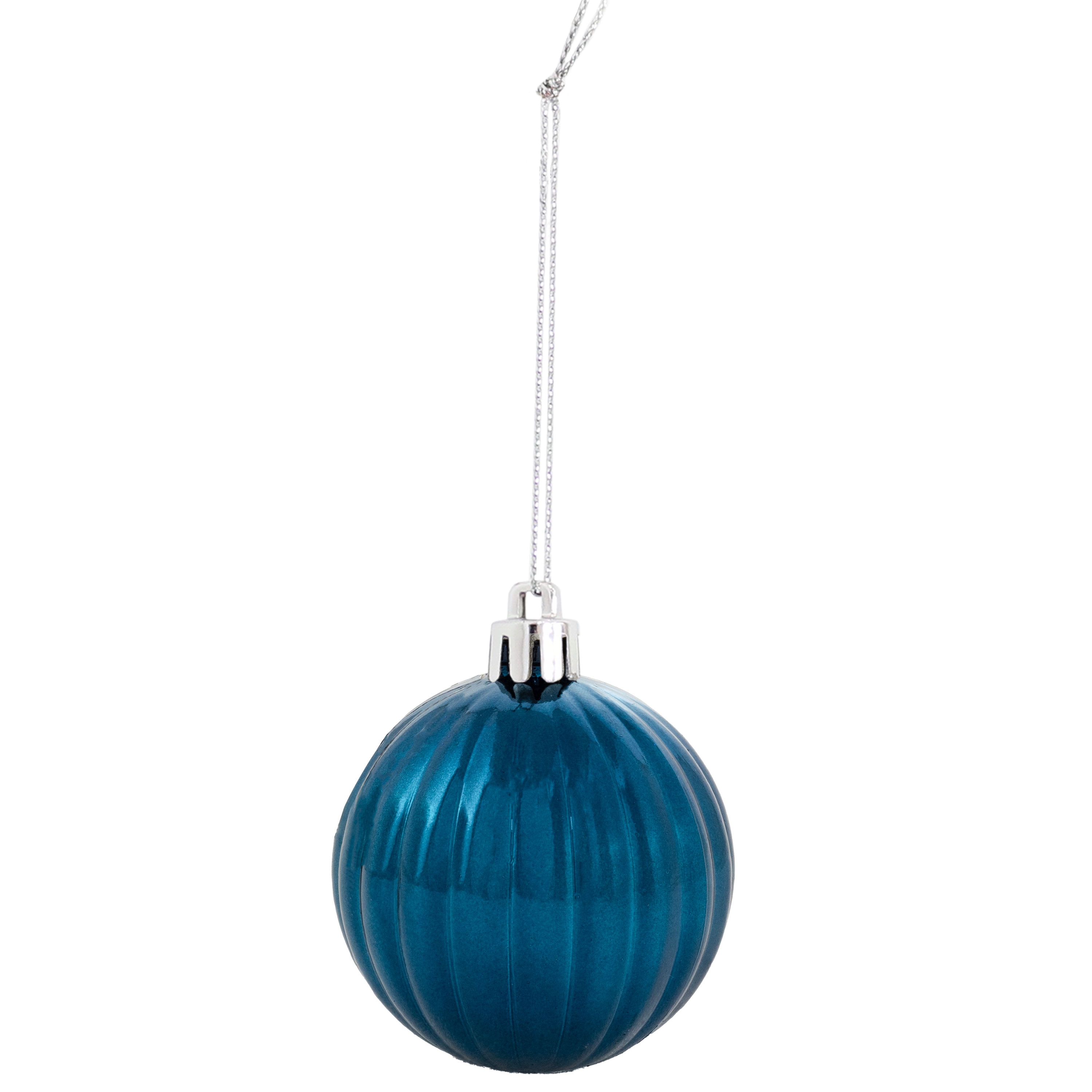 Turquoise and Blue Shatterproof Plastic Christmas Ornament Set, 24 Count