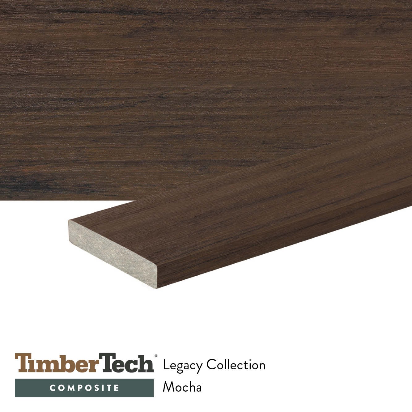 TimberTech Legacy 1-in x 6-in x 16-ft Mocha Square/Solid Composite Deck Board