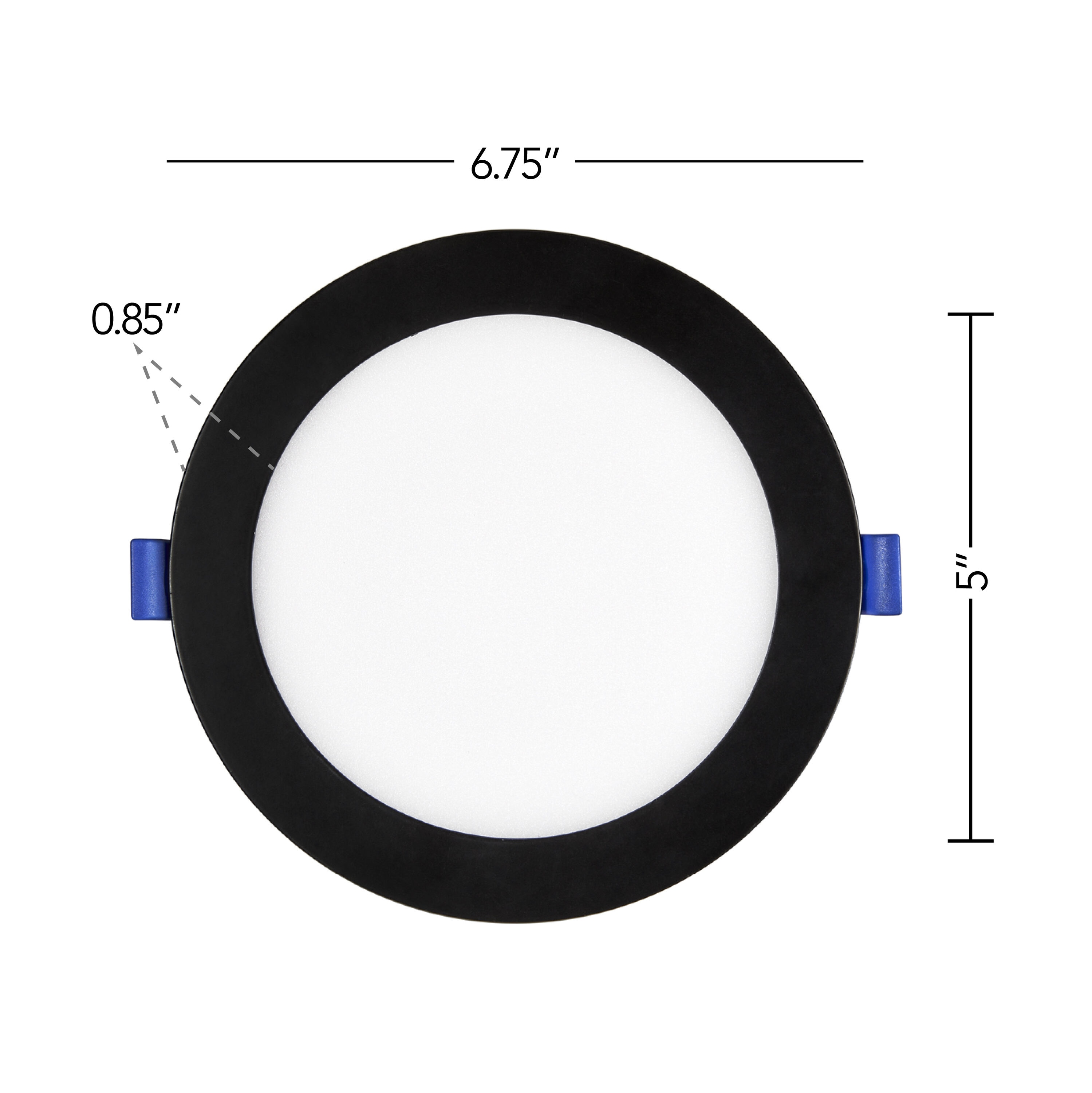 Black 6-Inch Ultra-Thin Aluminum LED Recessed Downlight