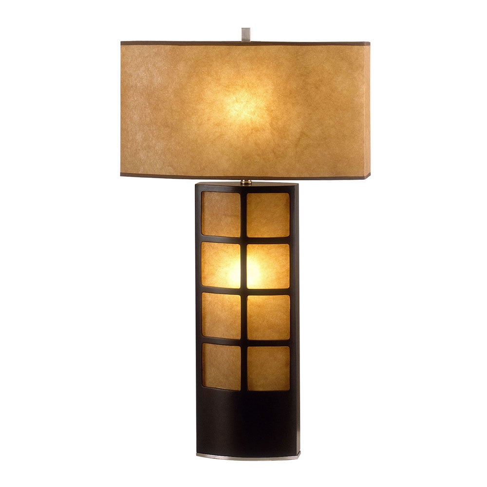 Nova Lighting 0472DT Table Lamps Espresso and Brushed Nickel 4-way Table Lamp with Metal Shade