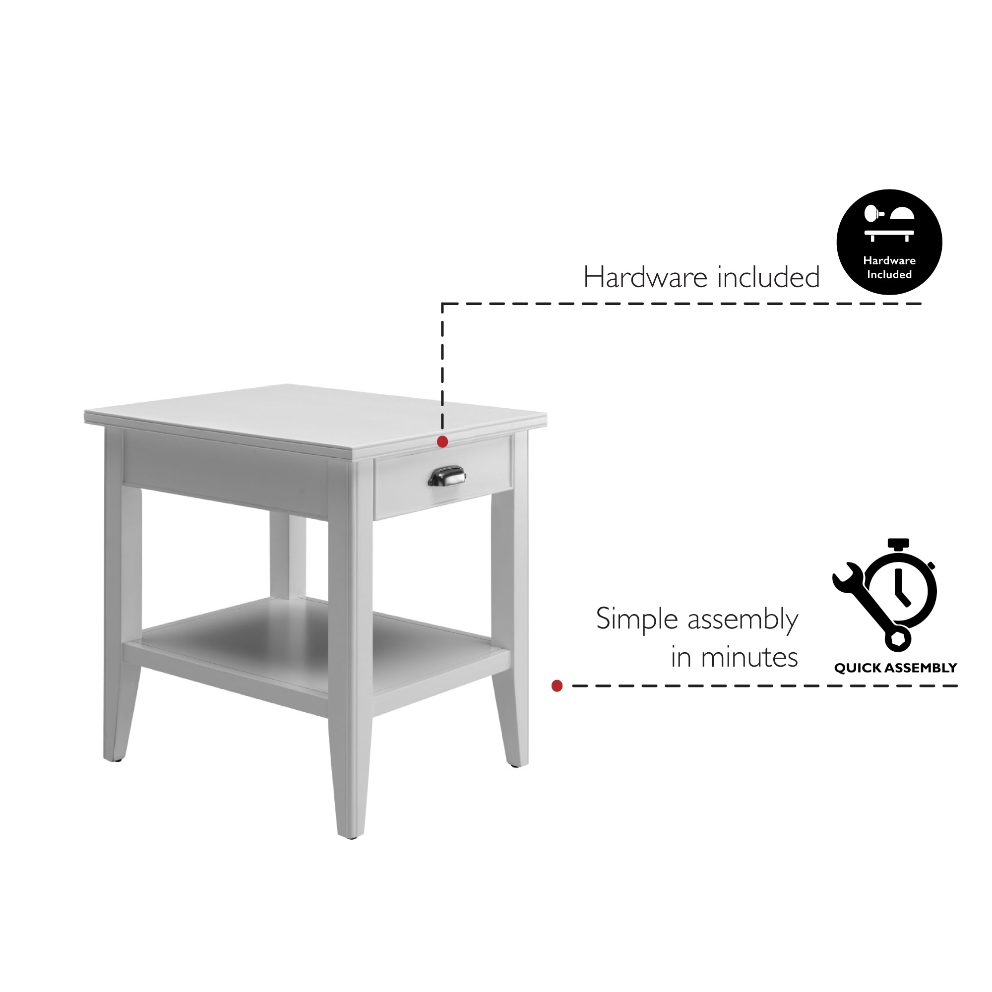 Leick Home 10507-WT End-Tables - View #7