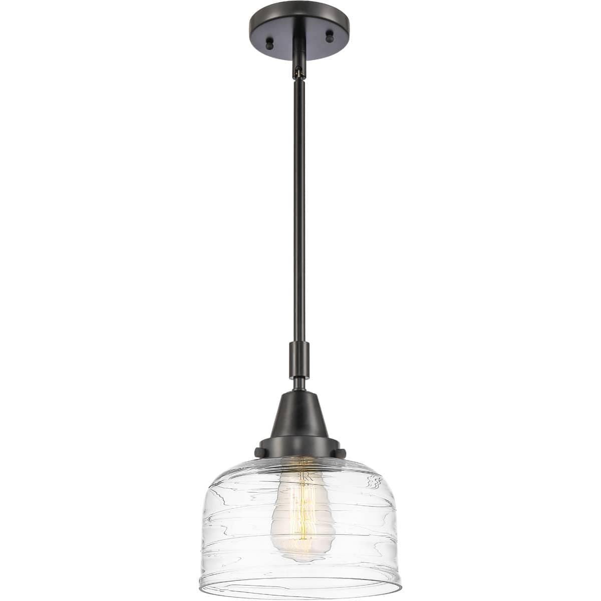 Innovations Lighting - 447-1S-BK-G713-L Franklin Restoration Bell Mini Pendant Matte Black