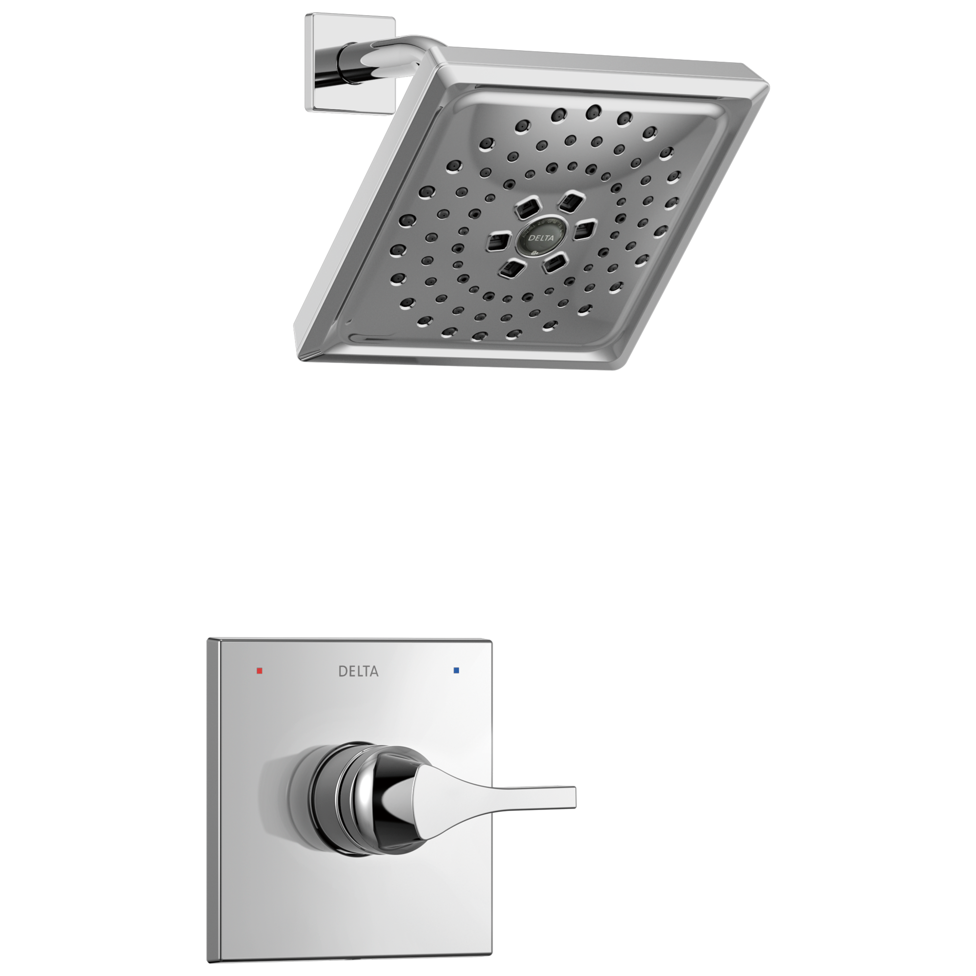 Delta T14274 Zura Chrome 1-handle Multi-function 7.6875-Inches Square Shower Faucet