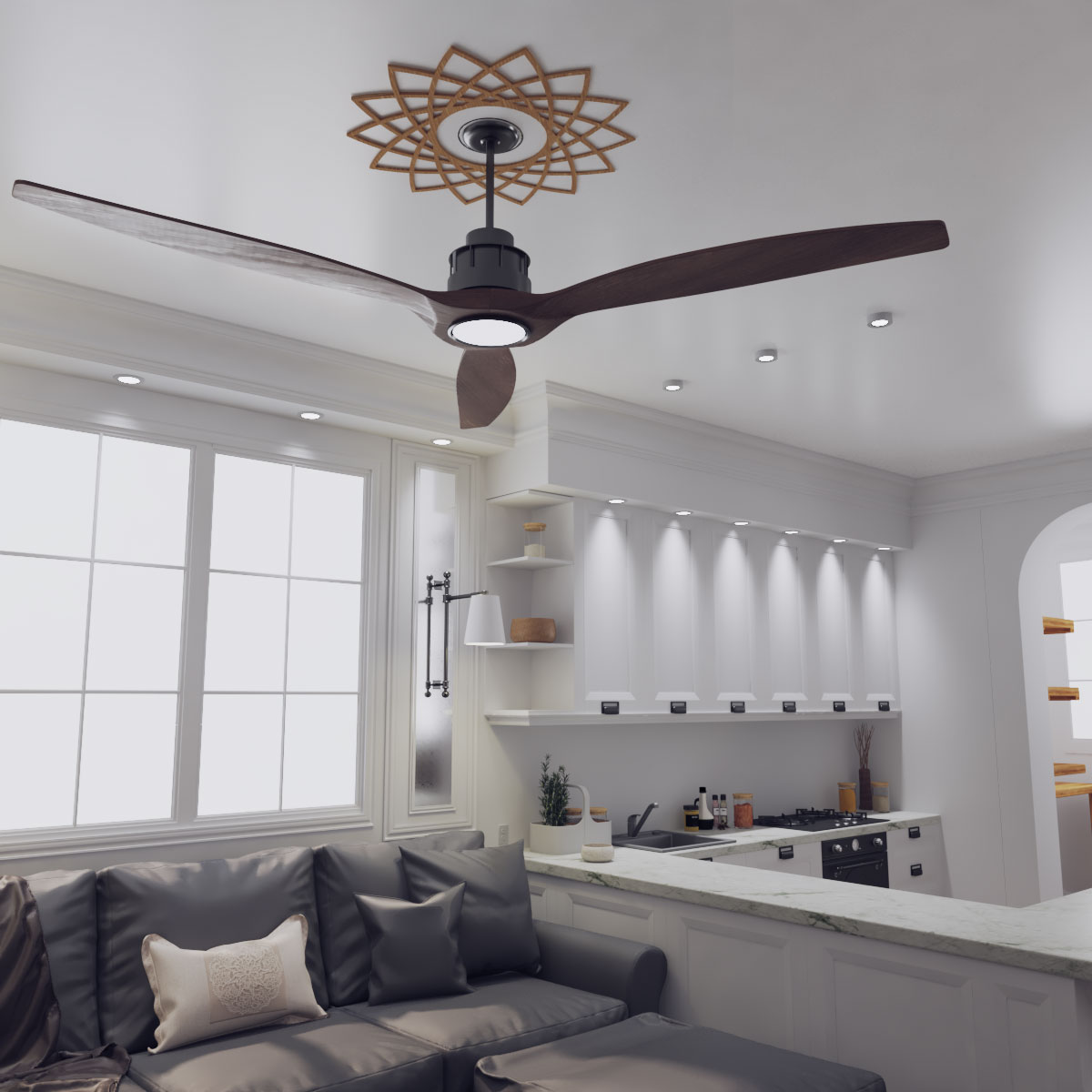 Ekena Millwork CMWP22X22X0250EARO Ceiling-Medallions - View #8