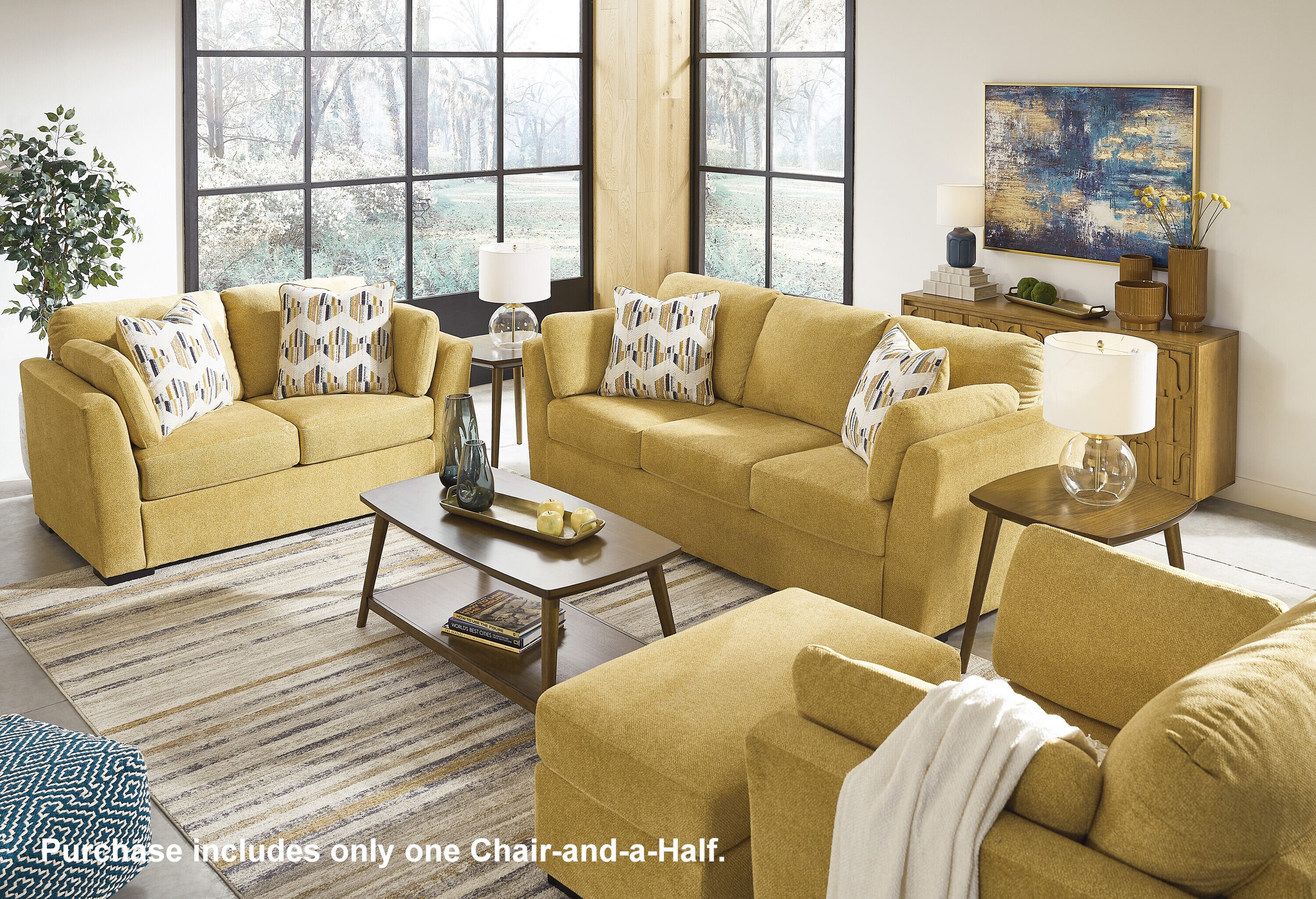 Roundhill Furniture LAS6756C-YL Living-Room-Sets - View #3
