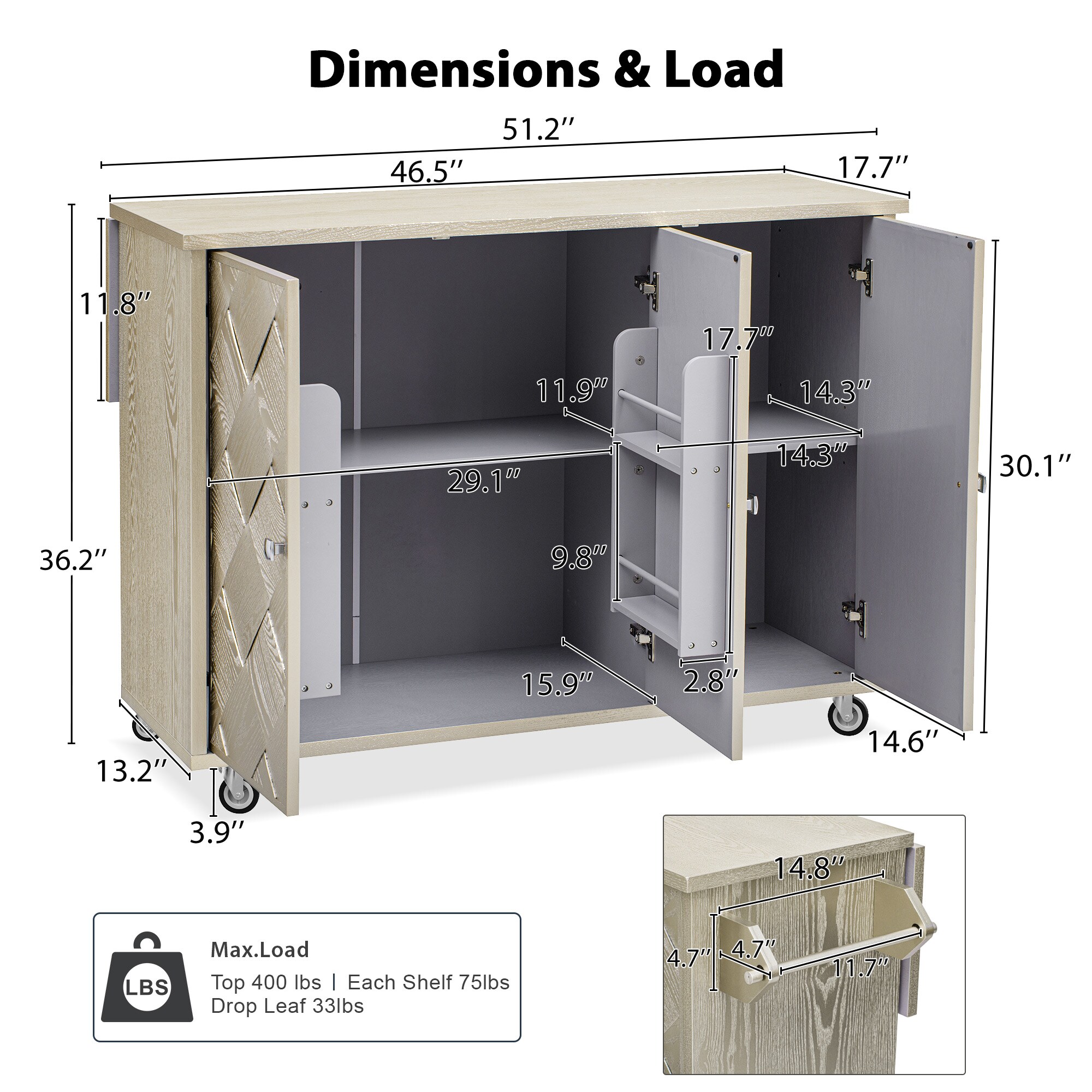 Homy Casa YG207916X Kitchen-Furniture - View #5