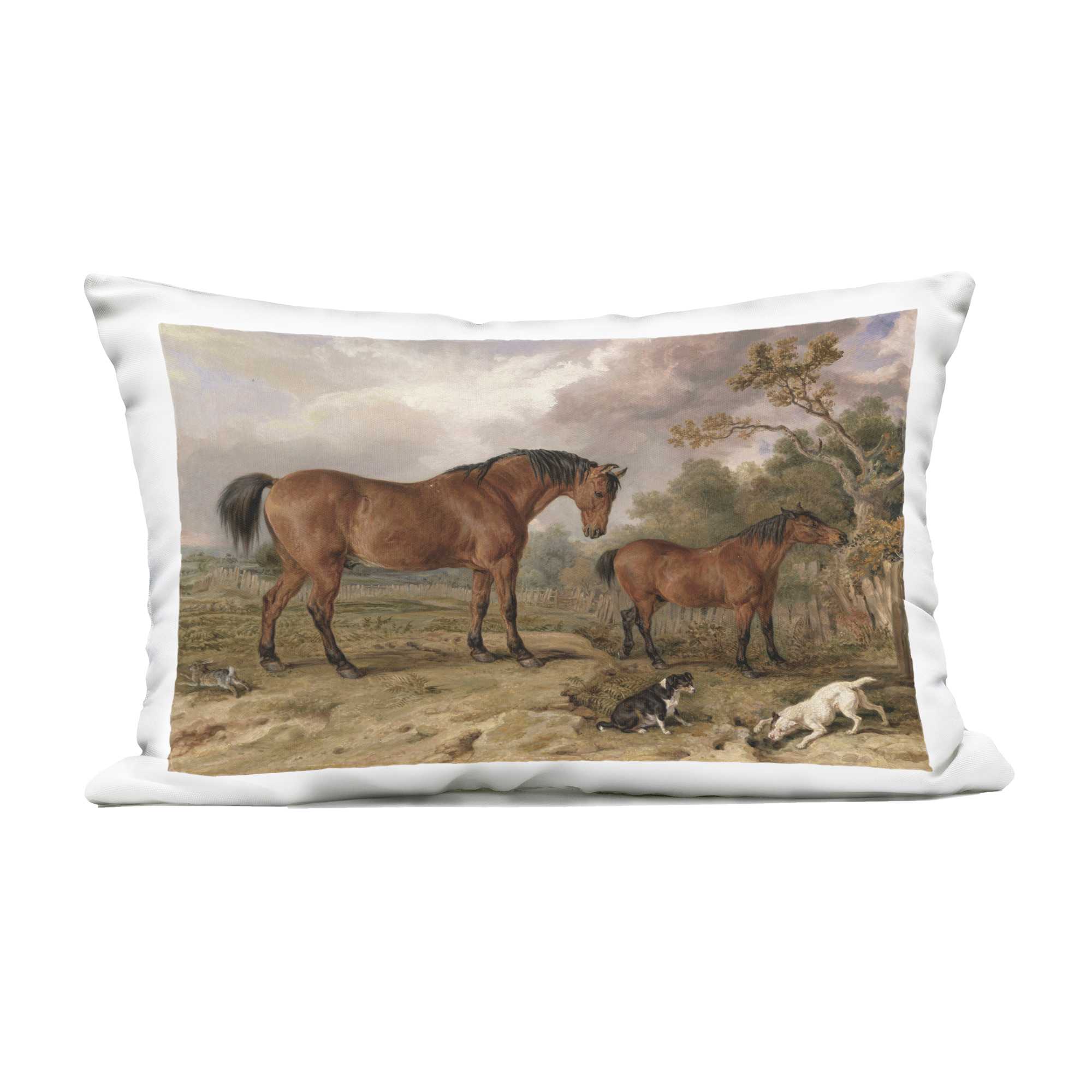 Stupell Industries PLR-097-ORC-14X20 Wild Dogs and Horses Traditional Outdoor Printed Pillow design by Corinne Haig 14 x 20