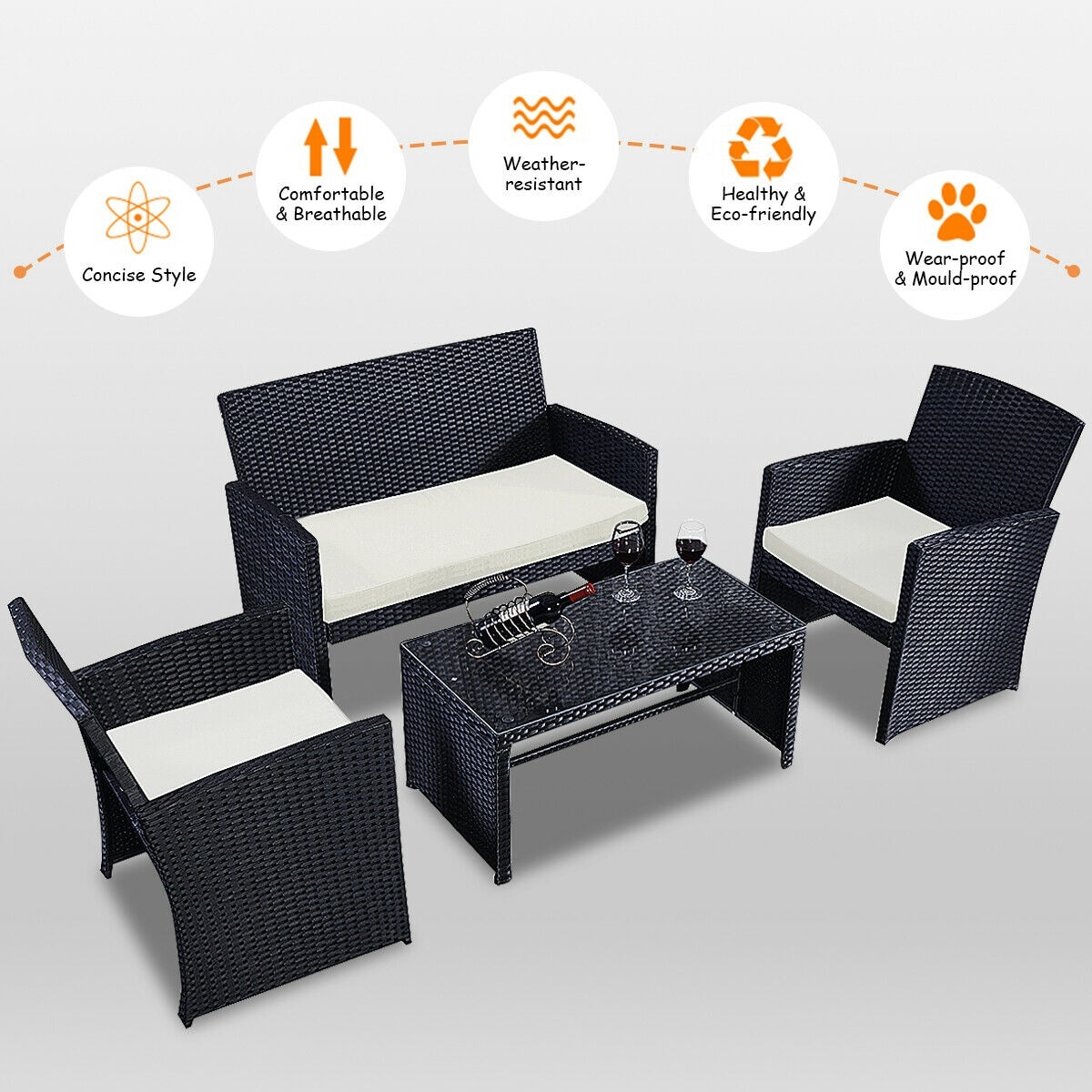 Forclover HBV-859B Patio-Conversation-Sets - View #5