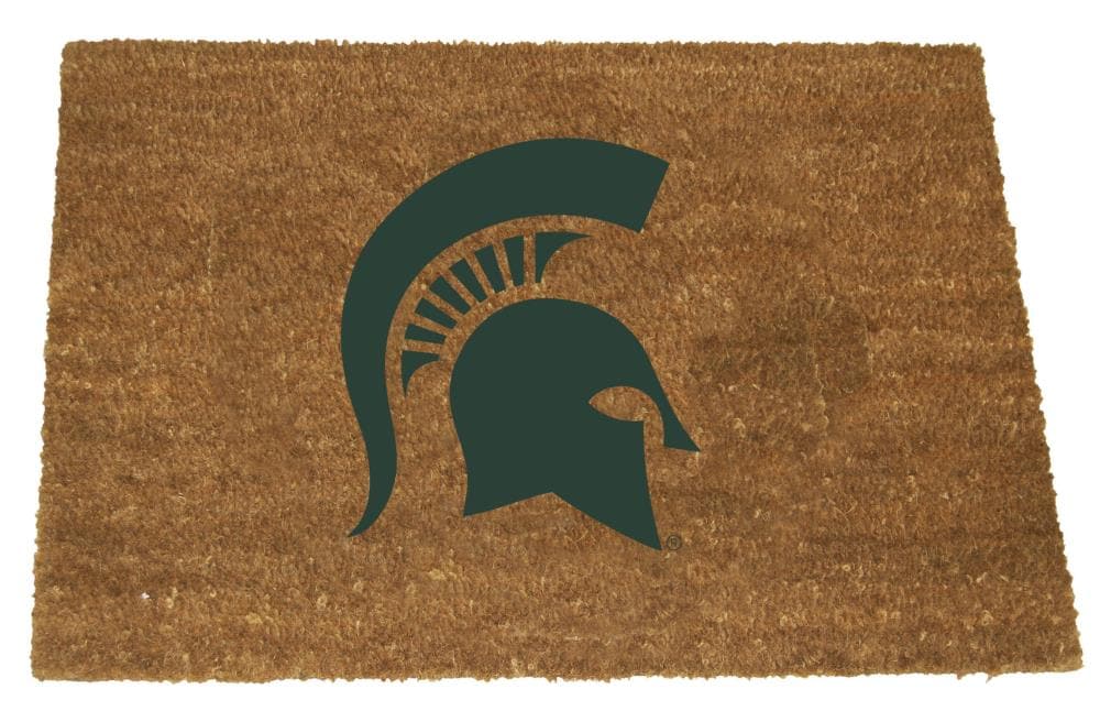 The Memory Company COL-MSU-1689 Michigan State Spartans 29.5-in x 19.5-in Team Color Coir Non-Slip Grip Outdoor Decorative Sports Door Mat