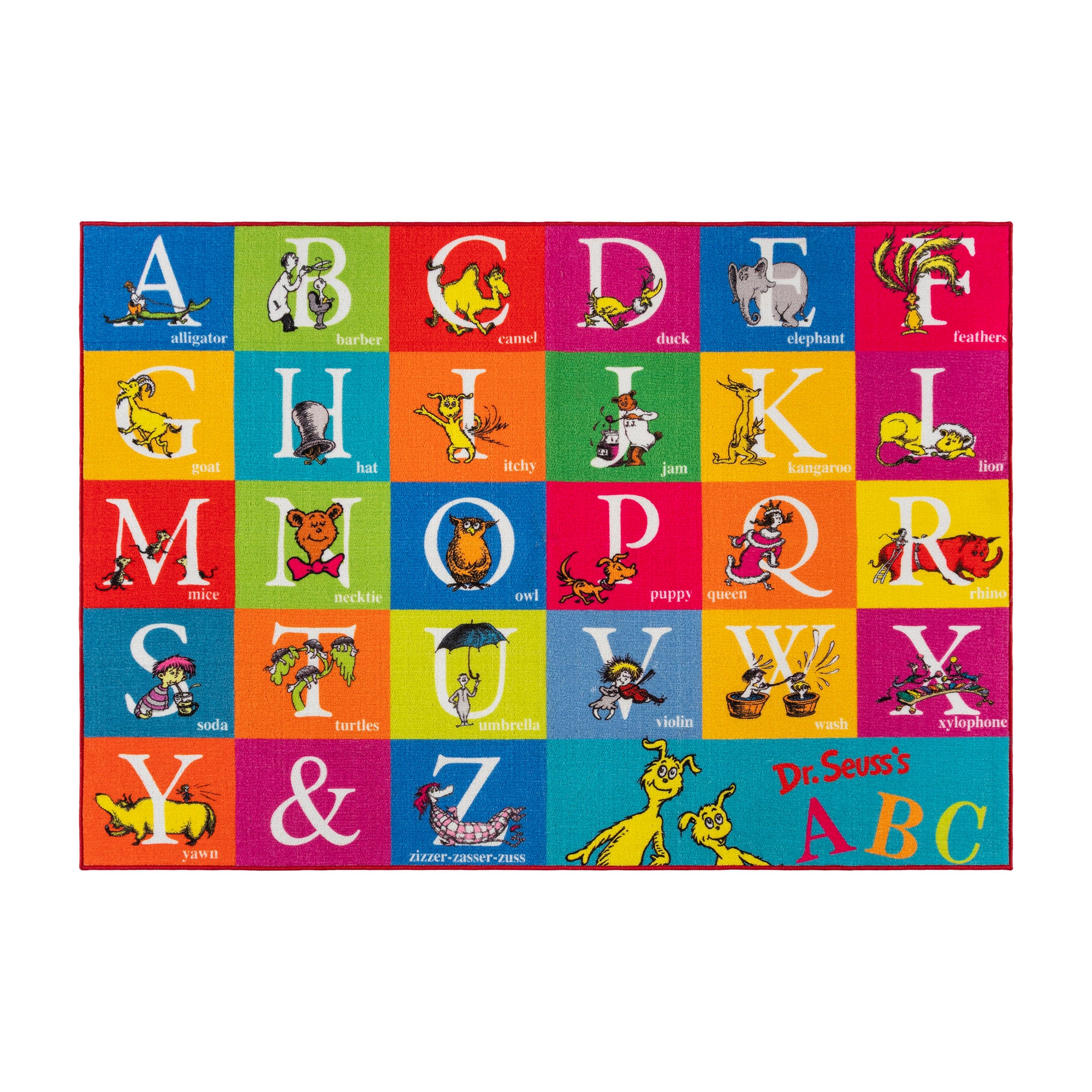 Grinch 48293 Seuss Rug 4 x 6 (ft) Loomed Polyester ABC Rectangular Indoor Area rug