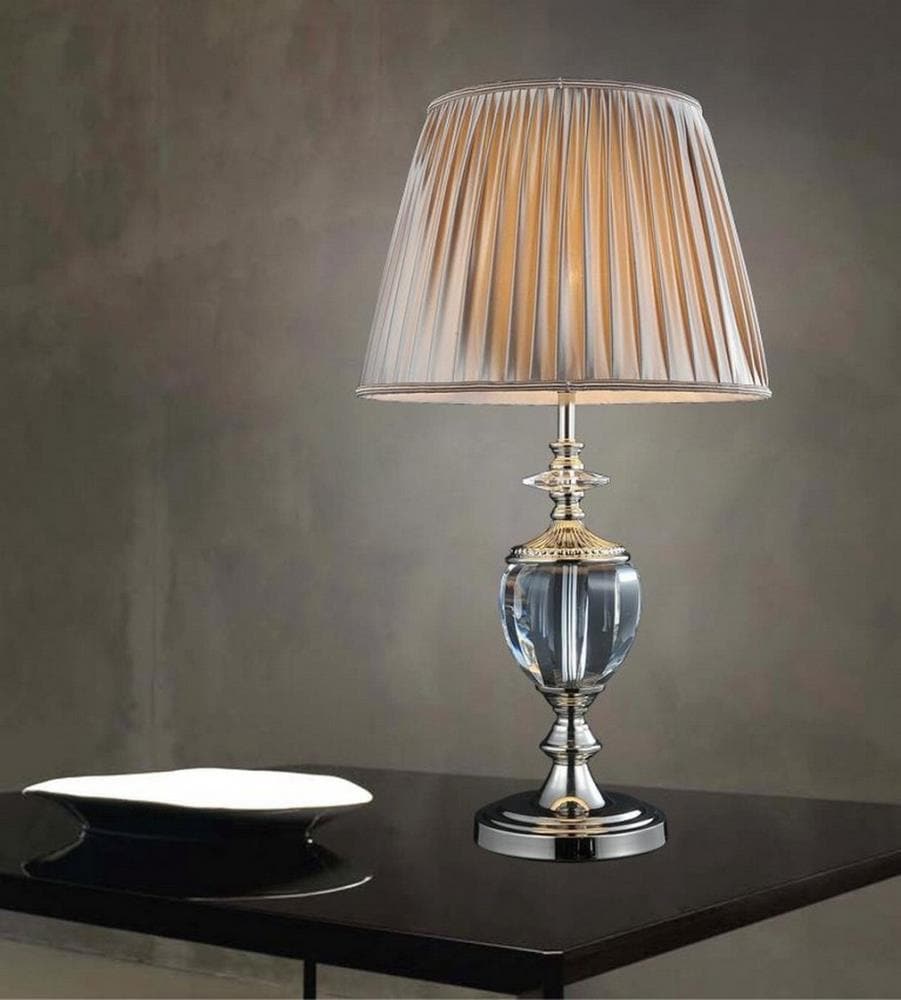 CWI Lighting 5208T15S Yale 27-in Silver Table Lamp with Fabric Shade