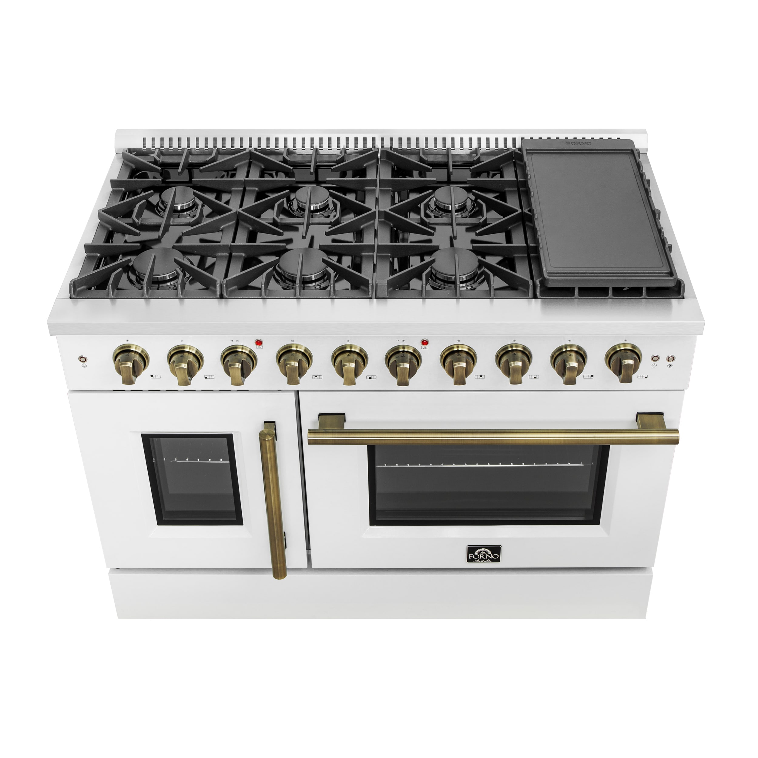 FORNO FFSGS6444-48WHT Double-Oven-Gas-Ranges - View #4