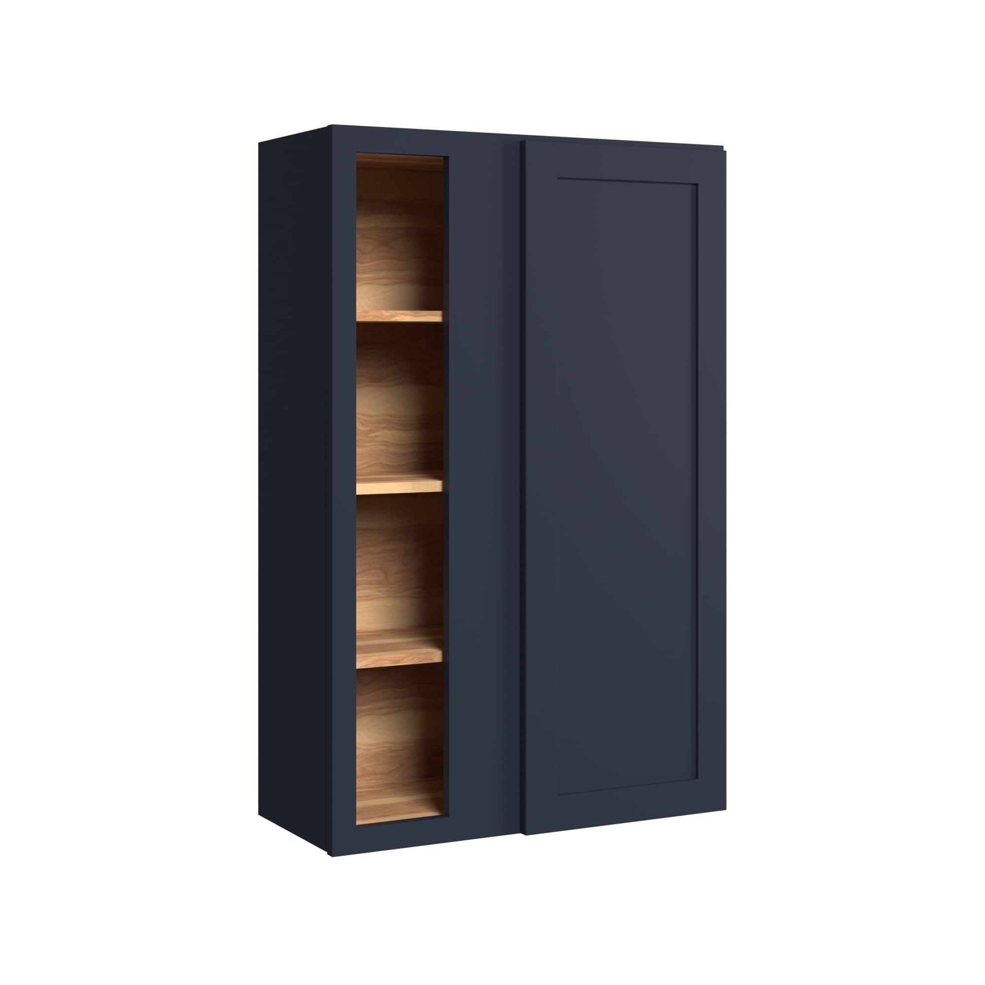 KraftMaid Momentum WBC3042LG77 Deveron 30-in W x 42-in H x 12-in D Midnight Blind Corner wall Fully assembled Plywood Cabinet Recessed Panel Shaker