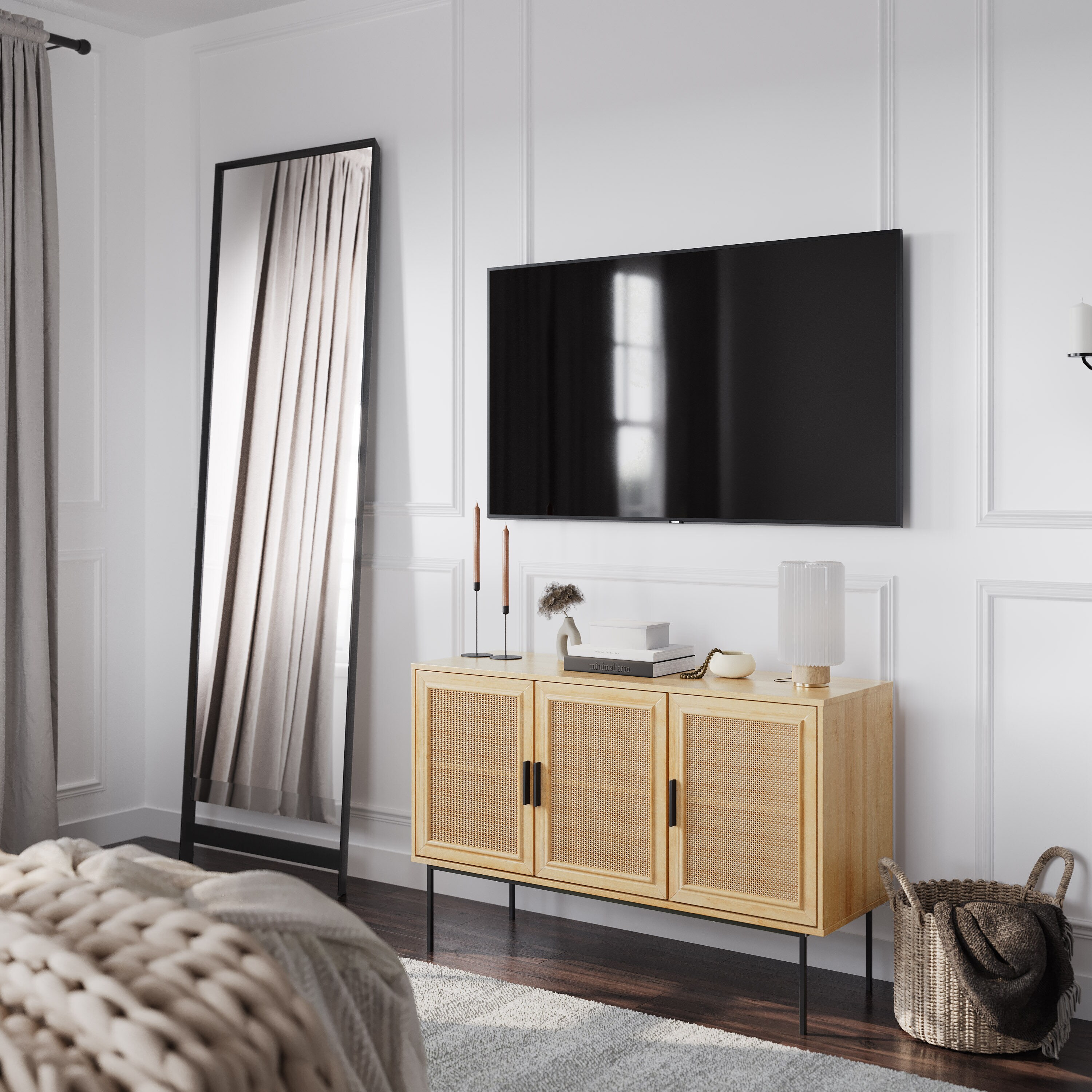 CorLiving Emmett Light Wood Grain Finish Sideboard Buffet
