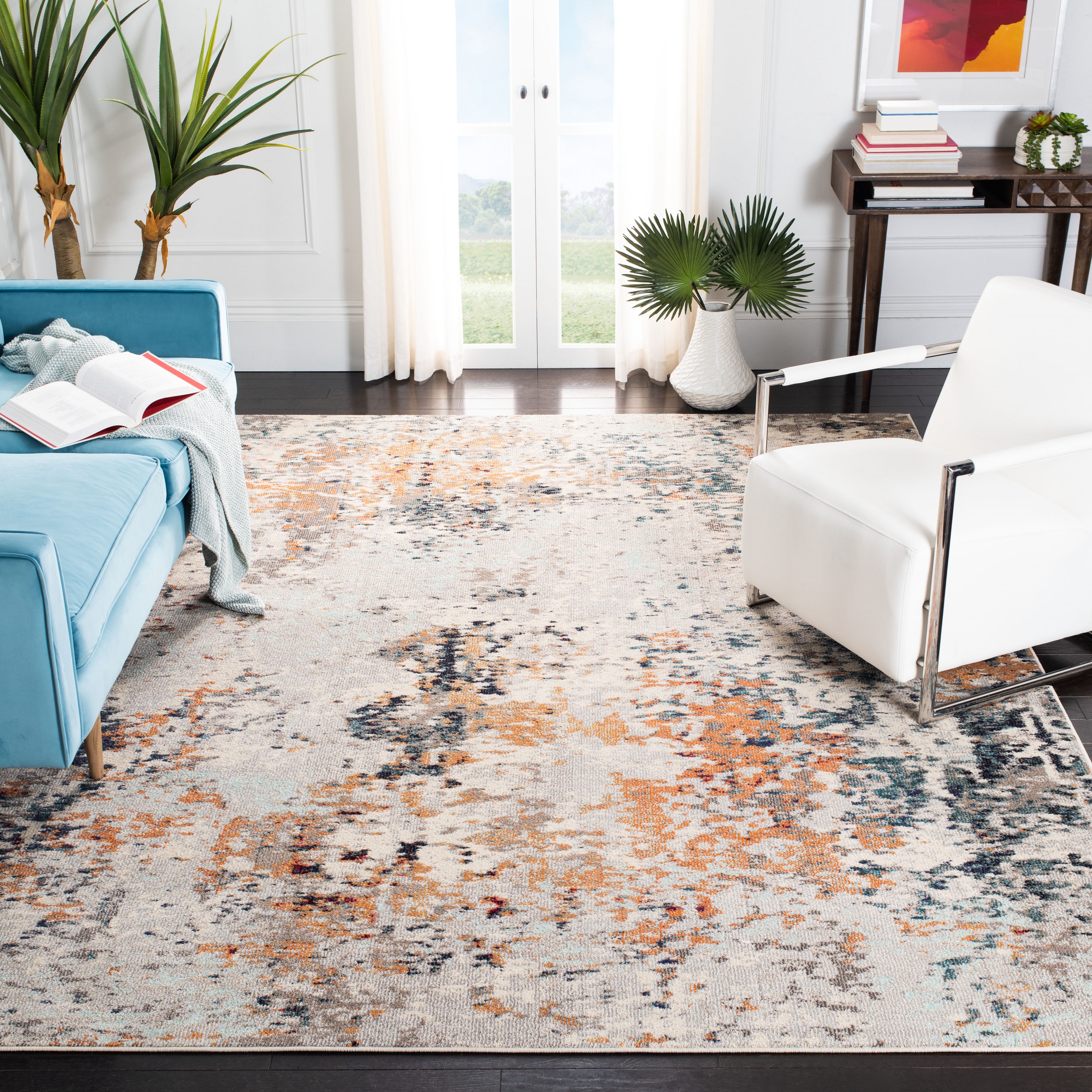 Safavieh Madison Markham 5 x 8 Gray/Beige Indoor Abstract Industrial Area Rug