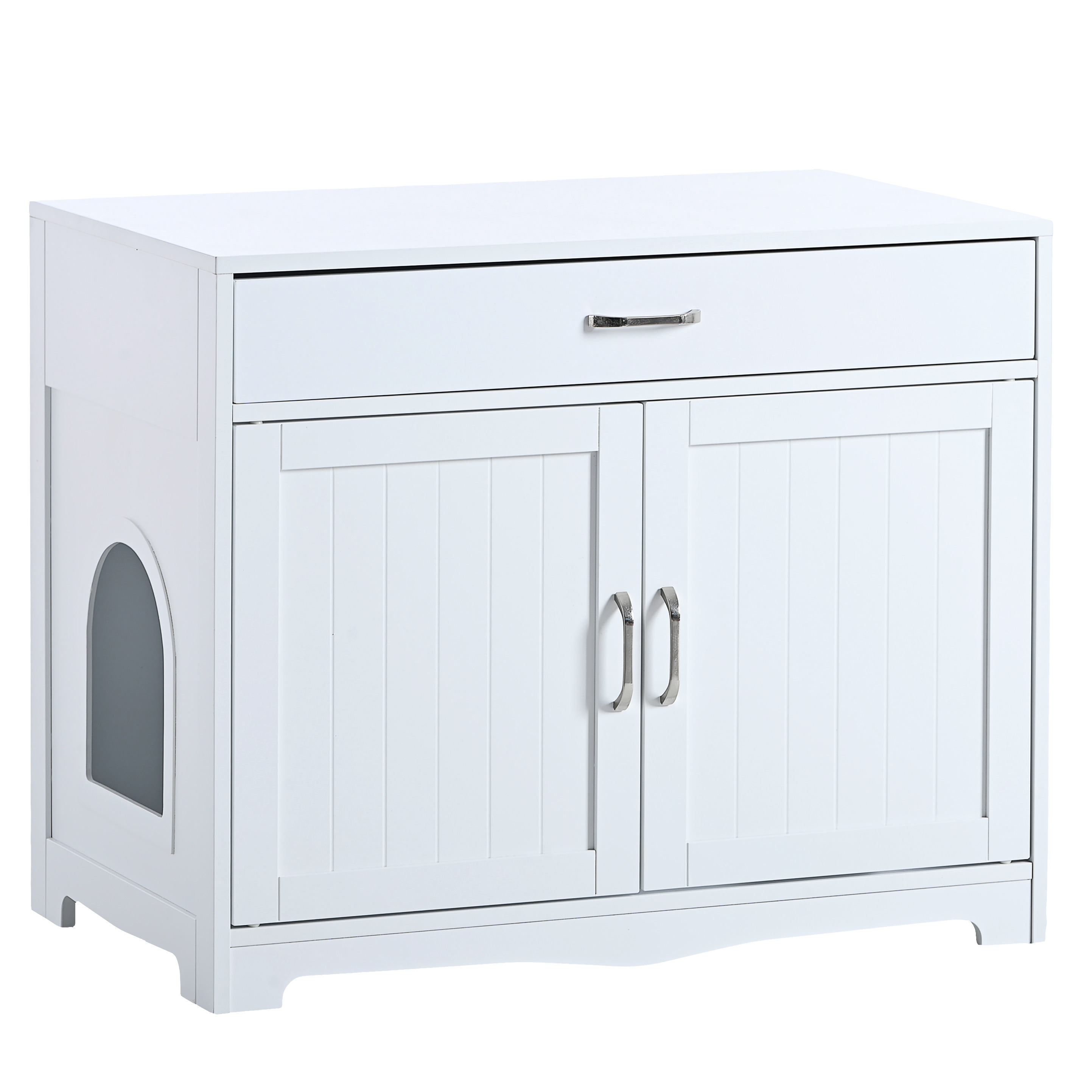 LIVIZA GIJ-LBE-001WH White Hooded Litter box concealment