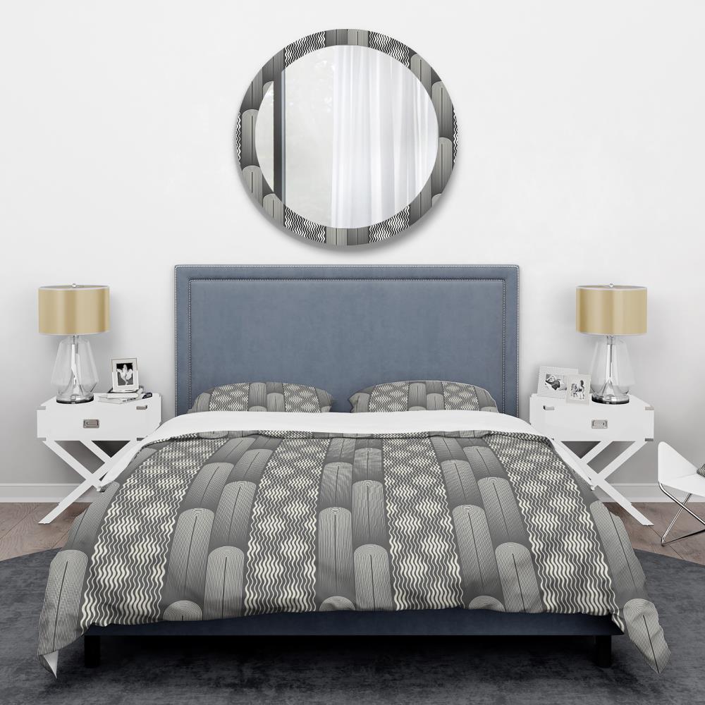 Designart BED24298-Q 3 -Piece Grey Queen Duvet cover Set