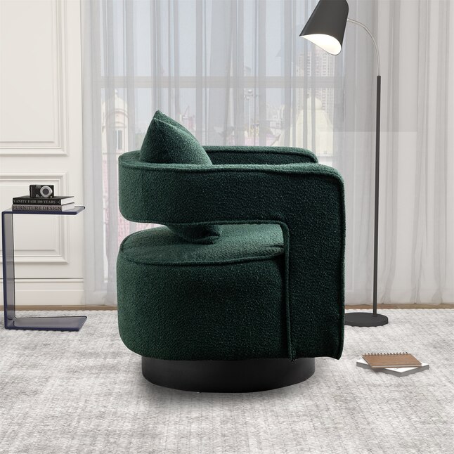 BESTCOSTY Modern Green Swivel Accent Chair in the Chairs department at
