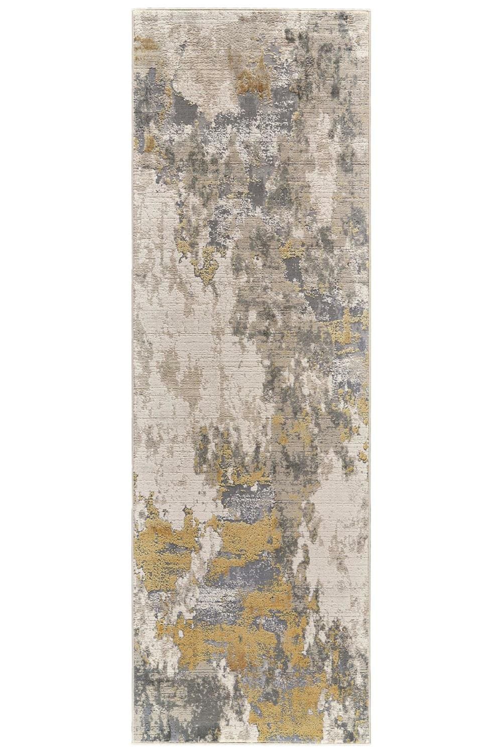 Room Envy 735R3970GLDBIRI71 Vanhorn 2 x 7 (ft) Loomed Polypropylene Birch/Golden Glow Rectangular Indoor Abstract Mid-Century Modern Runner rug