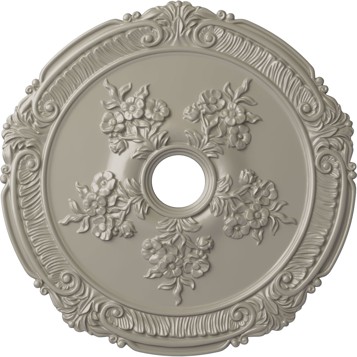 Ekena Millwork CM26ATPWS Attica with Rose 26-in W x 26-in L Painted Pearl White Polyurethane Whole Ceiling Medallion