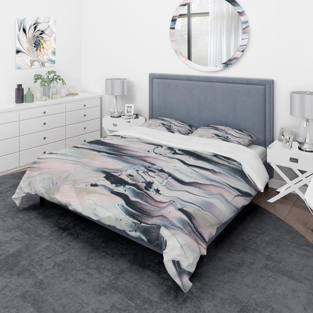 Designart BED30080-T 3 -Piece Gray Twin Duvet cover Set