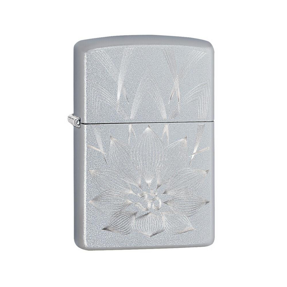 CRDSP521 29859 Lotus Ohm Design Auto Engrave Satin Chrome Pocket Lighter