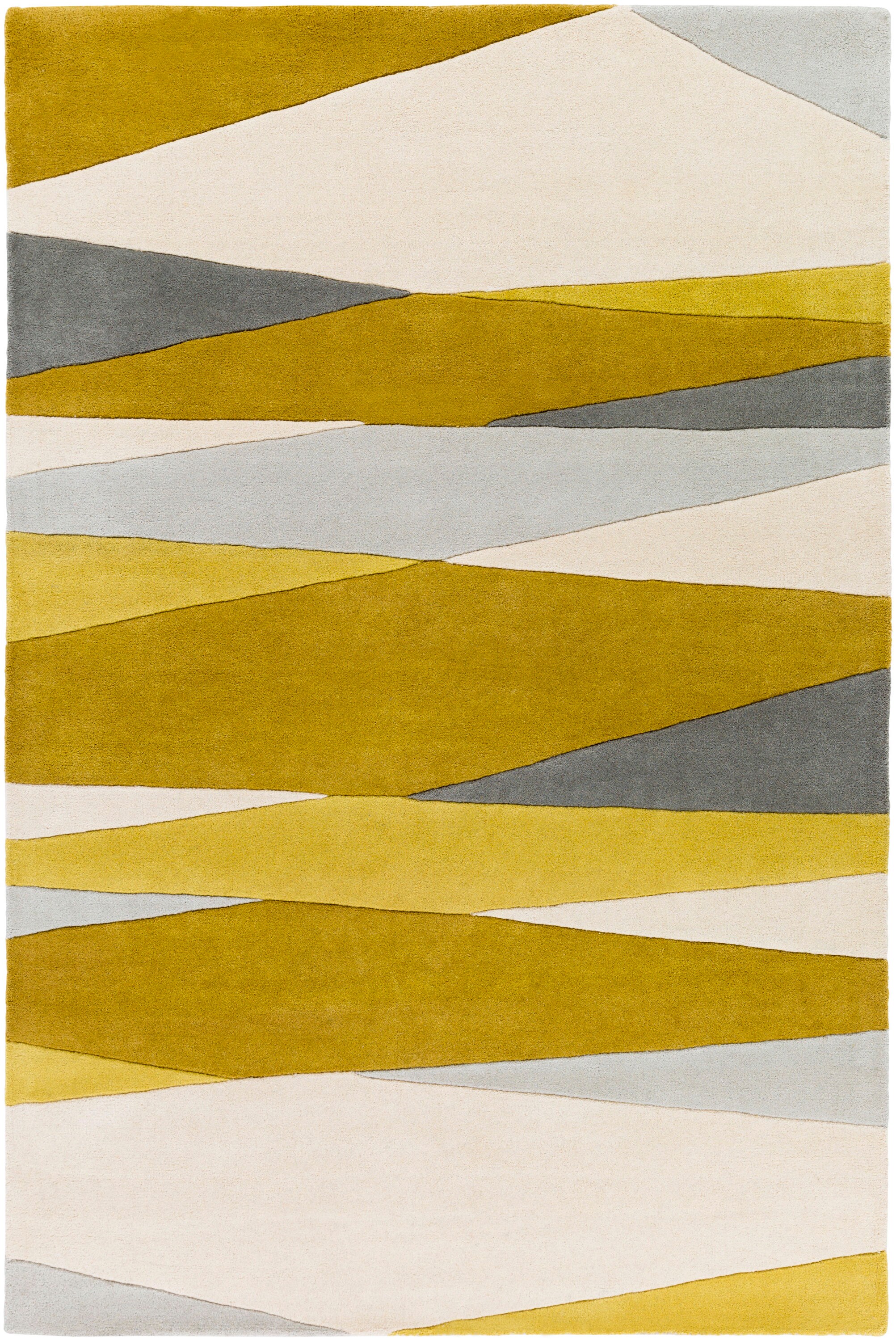 Livabliss FM7203-58 Forum 5 x 8 (ft) Tufted Wool Mustard Rectangular Indoor Abstract Industrial Area rug