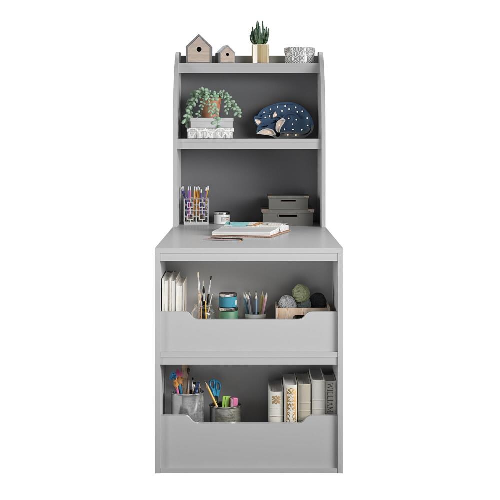 Ameriwood Dove Gray Student Desk with Hutch